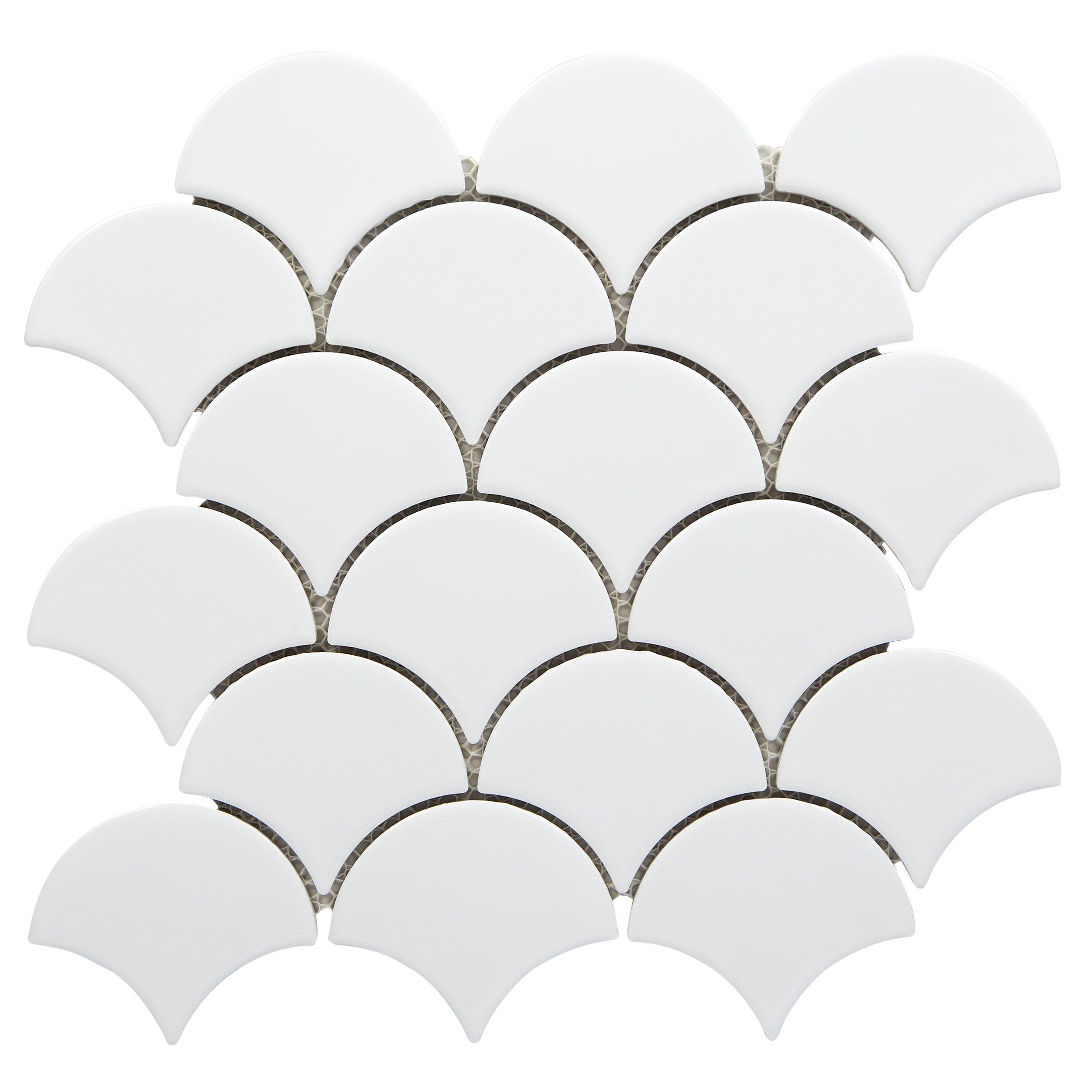 White Stiletto Ceramic Mosaic