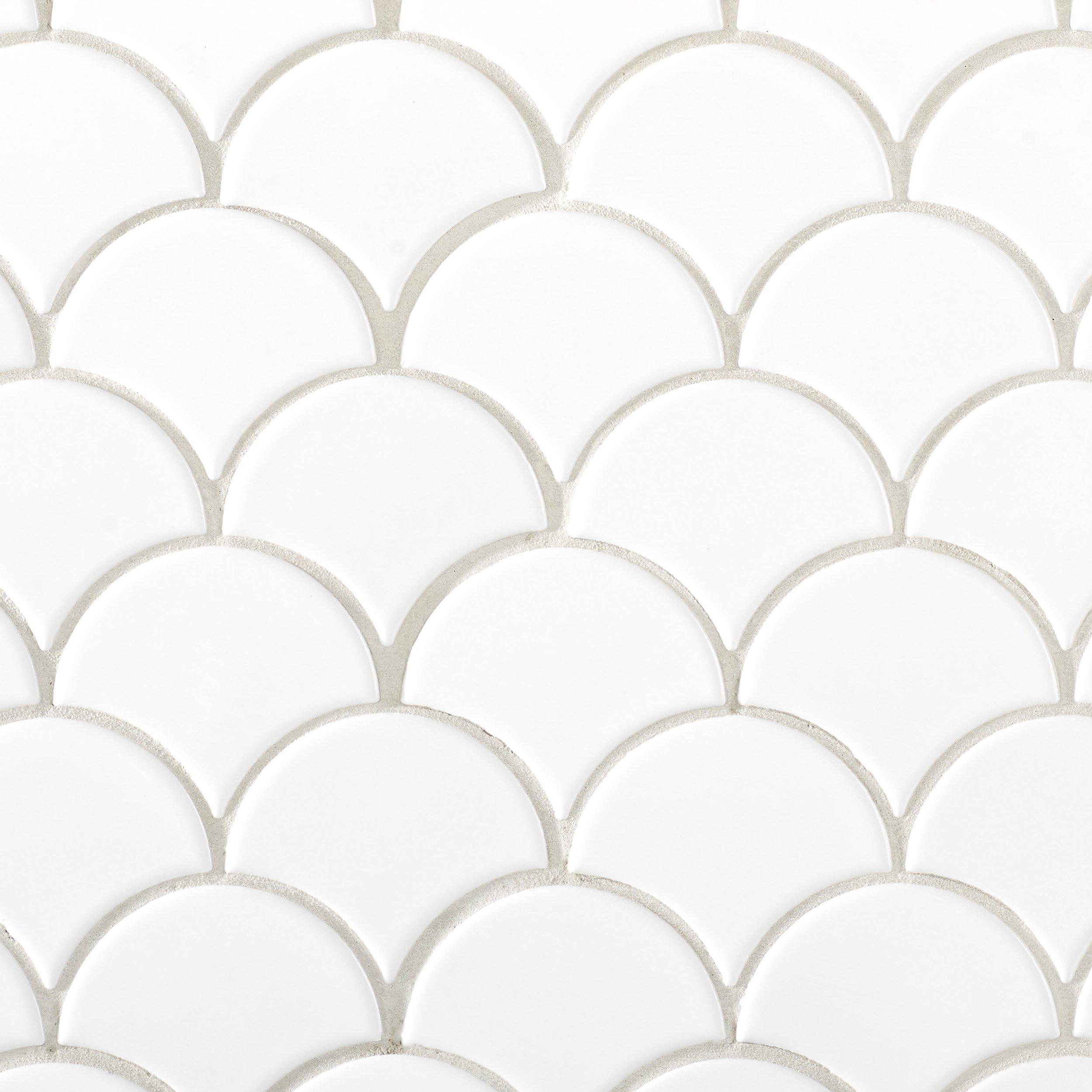 White Stiletto Ceramic Mosaic