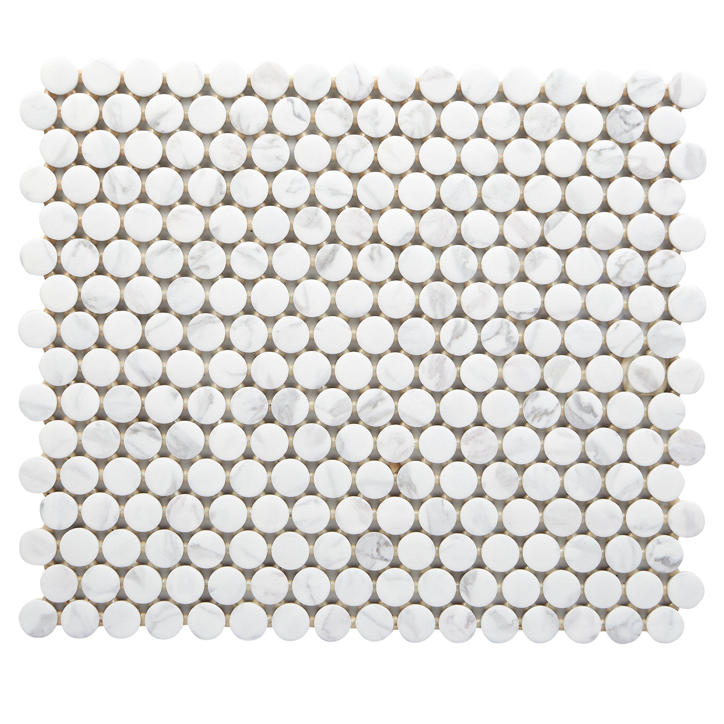 Marble Art 1.5 in. Hexagon Ceramic Mosaic 12 x 12 100609205 Floor