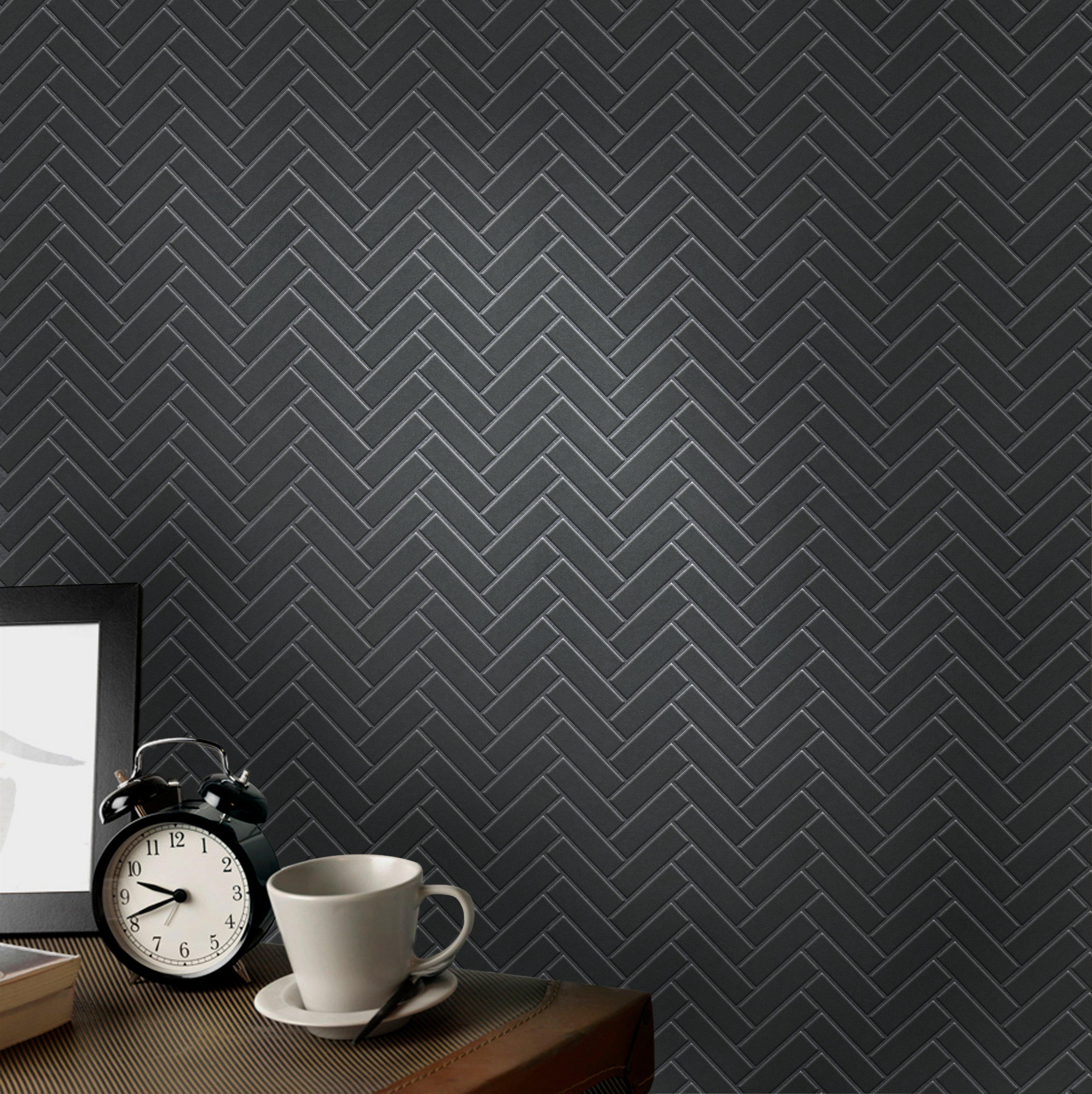 TIMELESS CLASSIC BLACK MAT HERRINGBONE