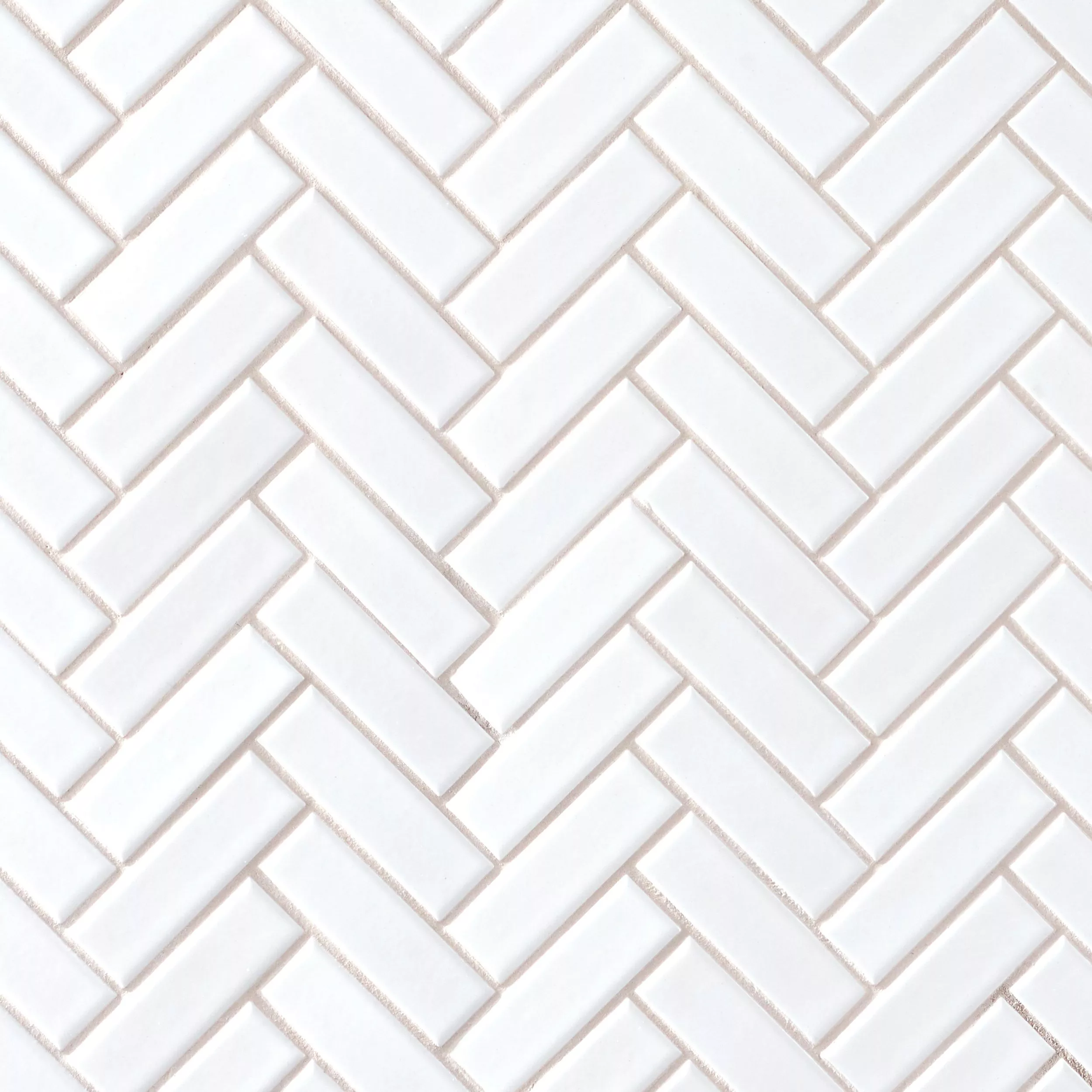 Festival Glossy White Herringbone Porcelain Mosaic | Floor and Decor