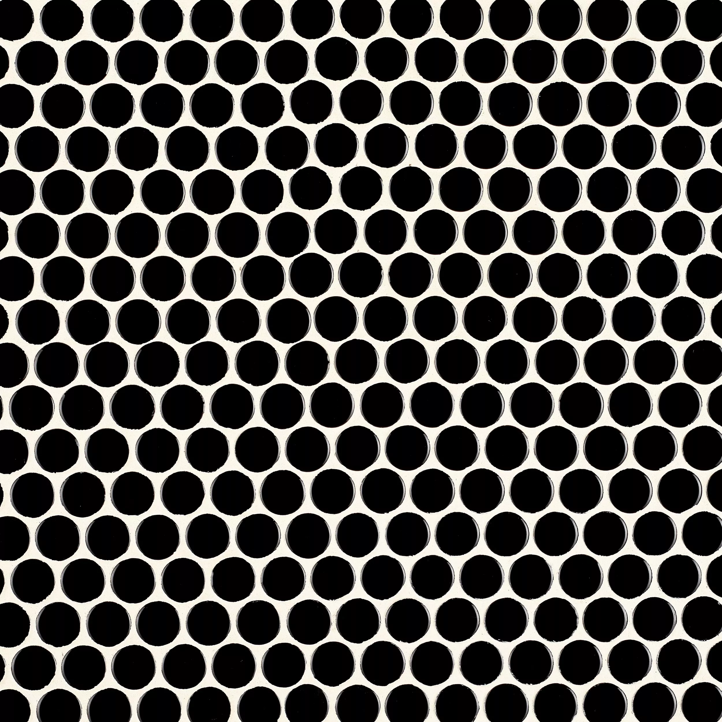 Glossy Black Porcelain Penny Mosaic