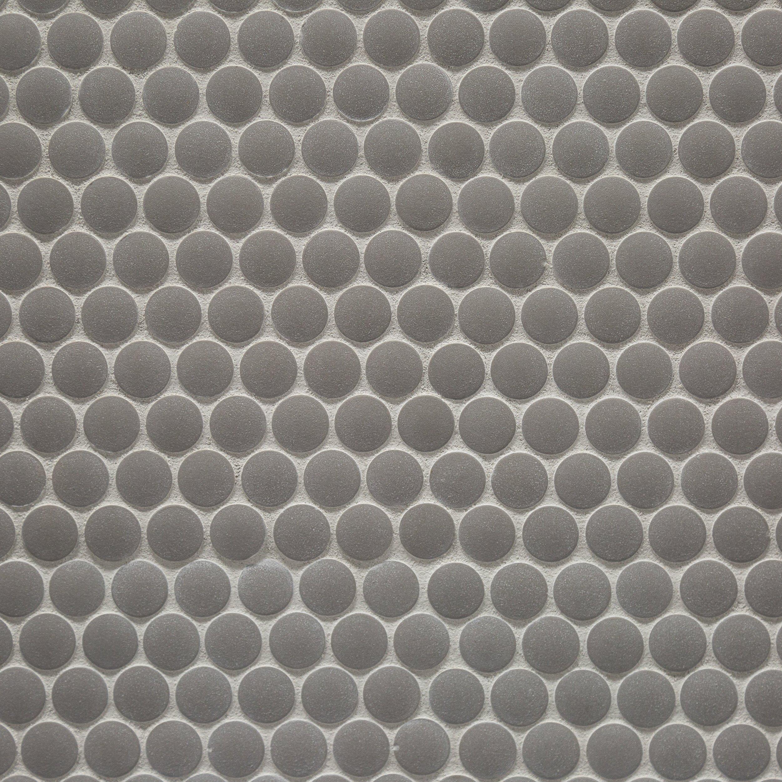 Matte Gray Porcelain Penny Mosaic 11 X 11 100831940 Floor And Decor