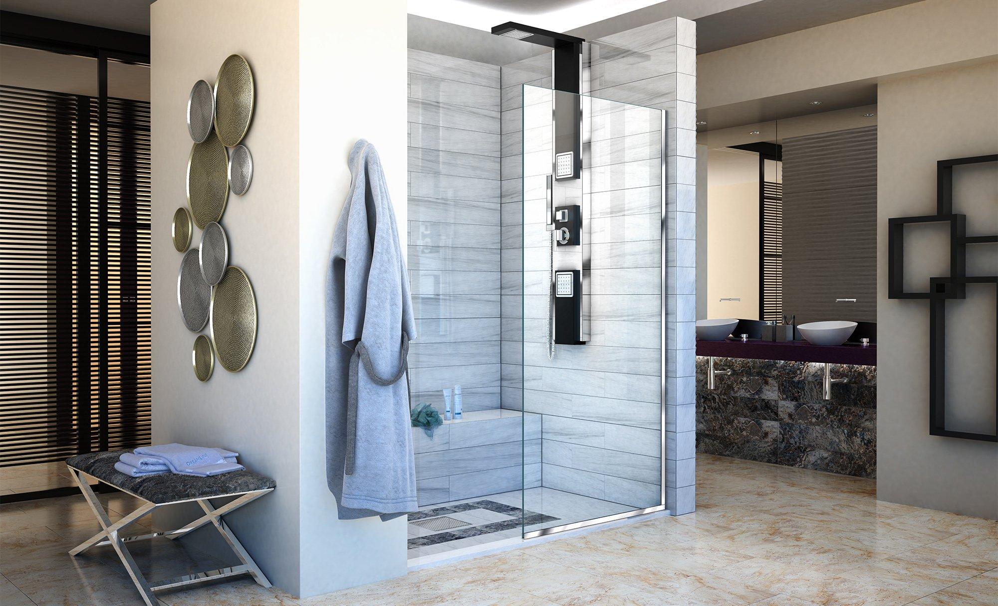 Linea Chrome Single Panel Framless Screen Shower Door