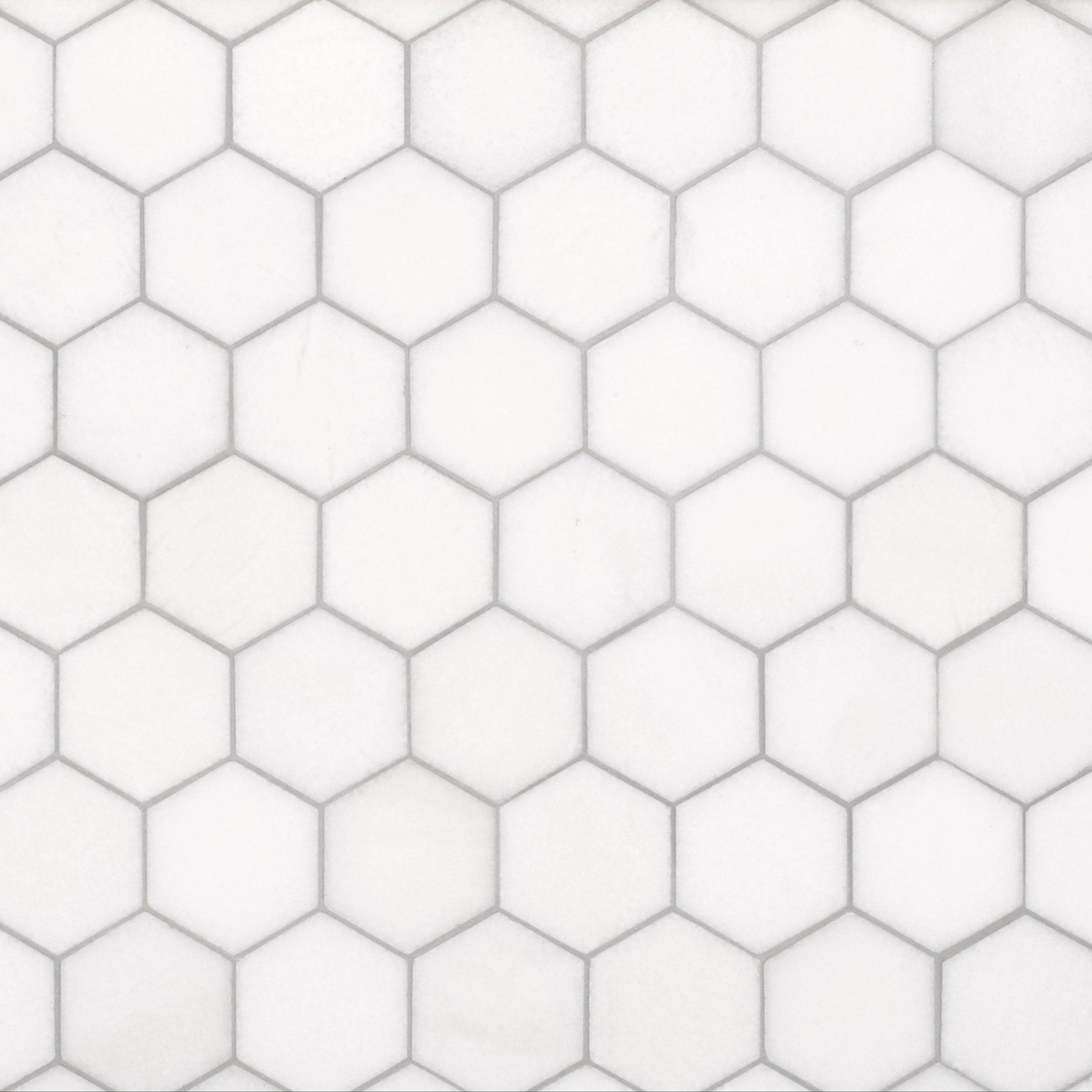 Thassos Premium 2 in. Hexagon Polished Marble Hexagon Mosaic