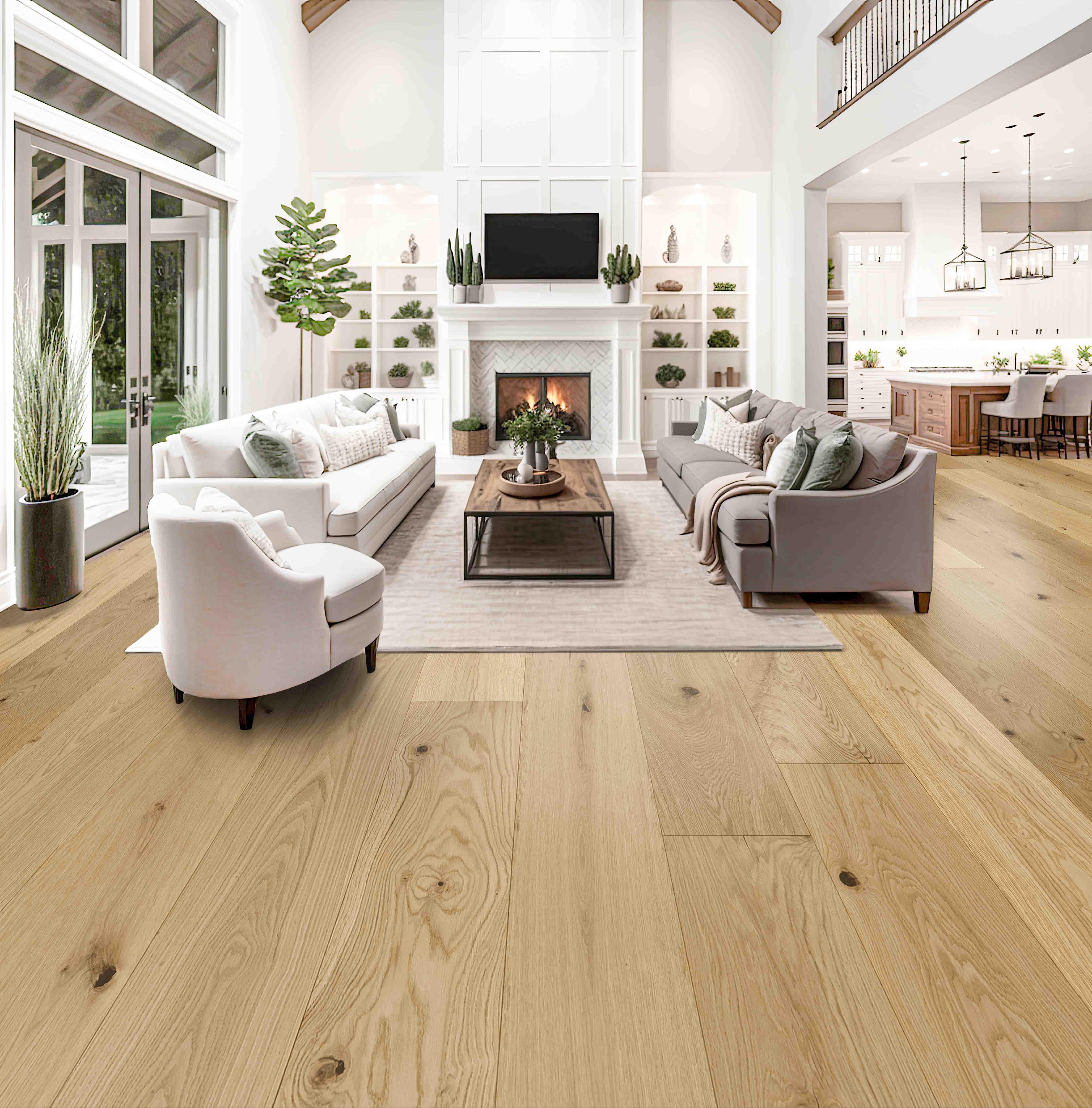 Cheshire White Oak Wire-Brushed Sawn Engineered Hardwood