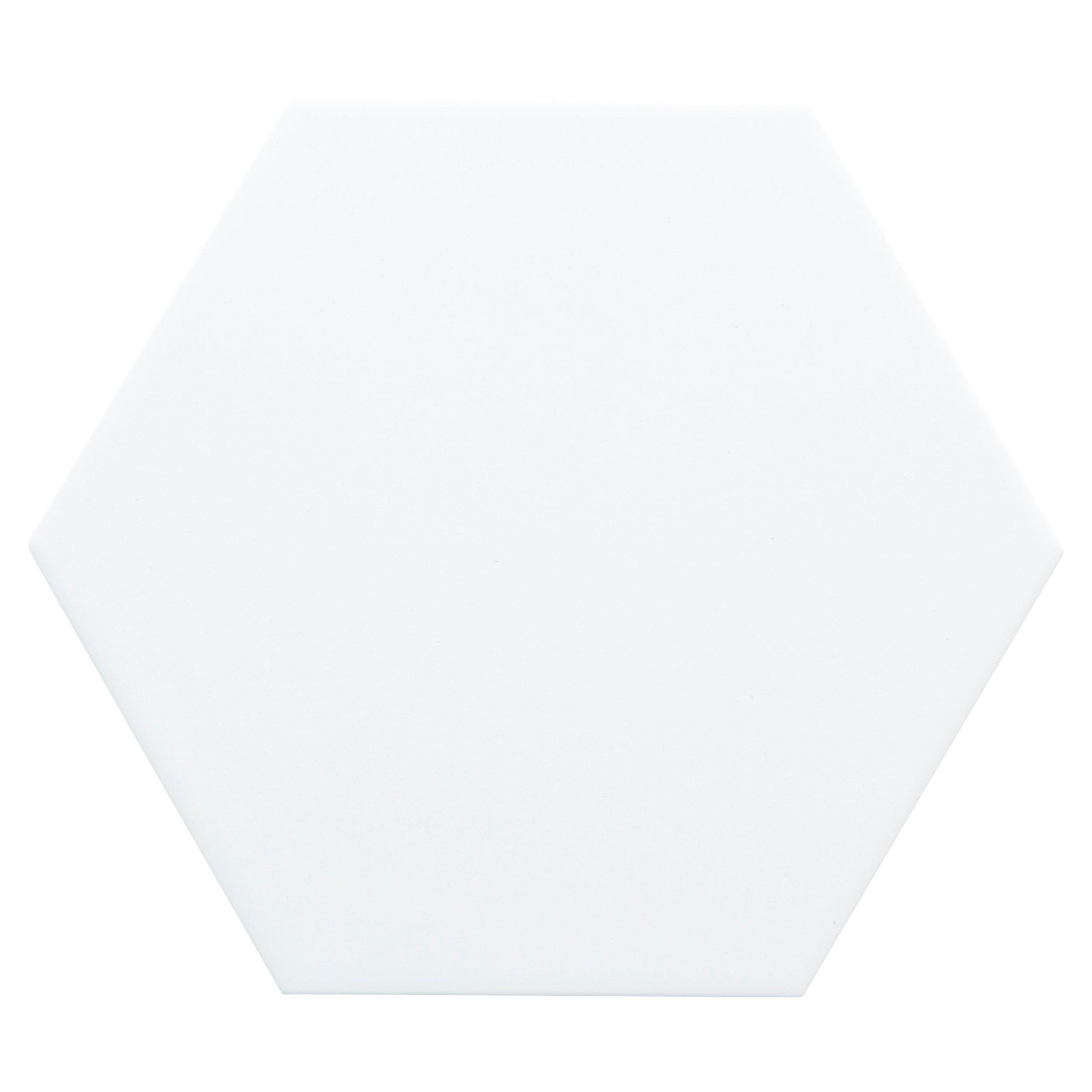 Brooklyn Matte White Hexagon Ceramic Wall Tile