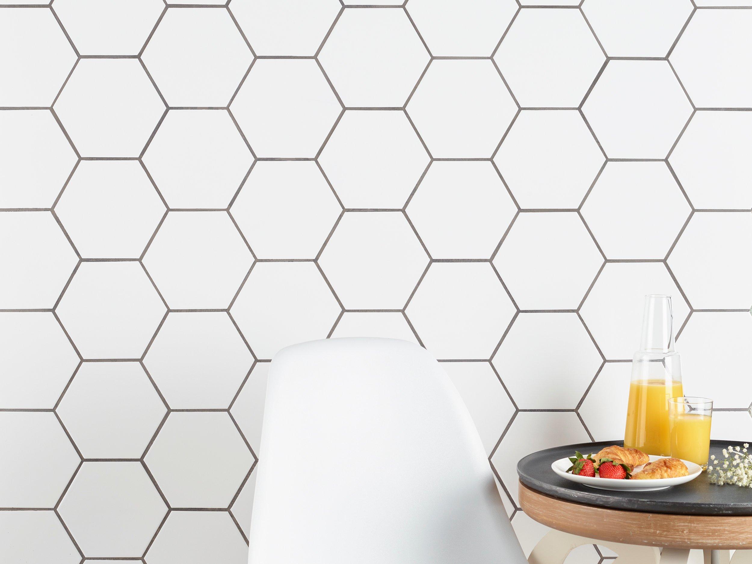 Brooklyn Matte White Hexagon Ceramic Wall Tile