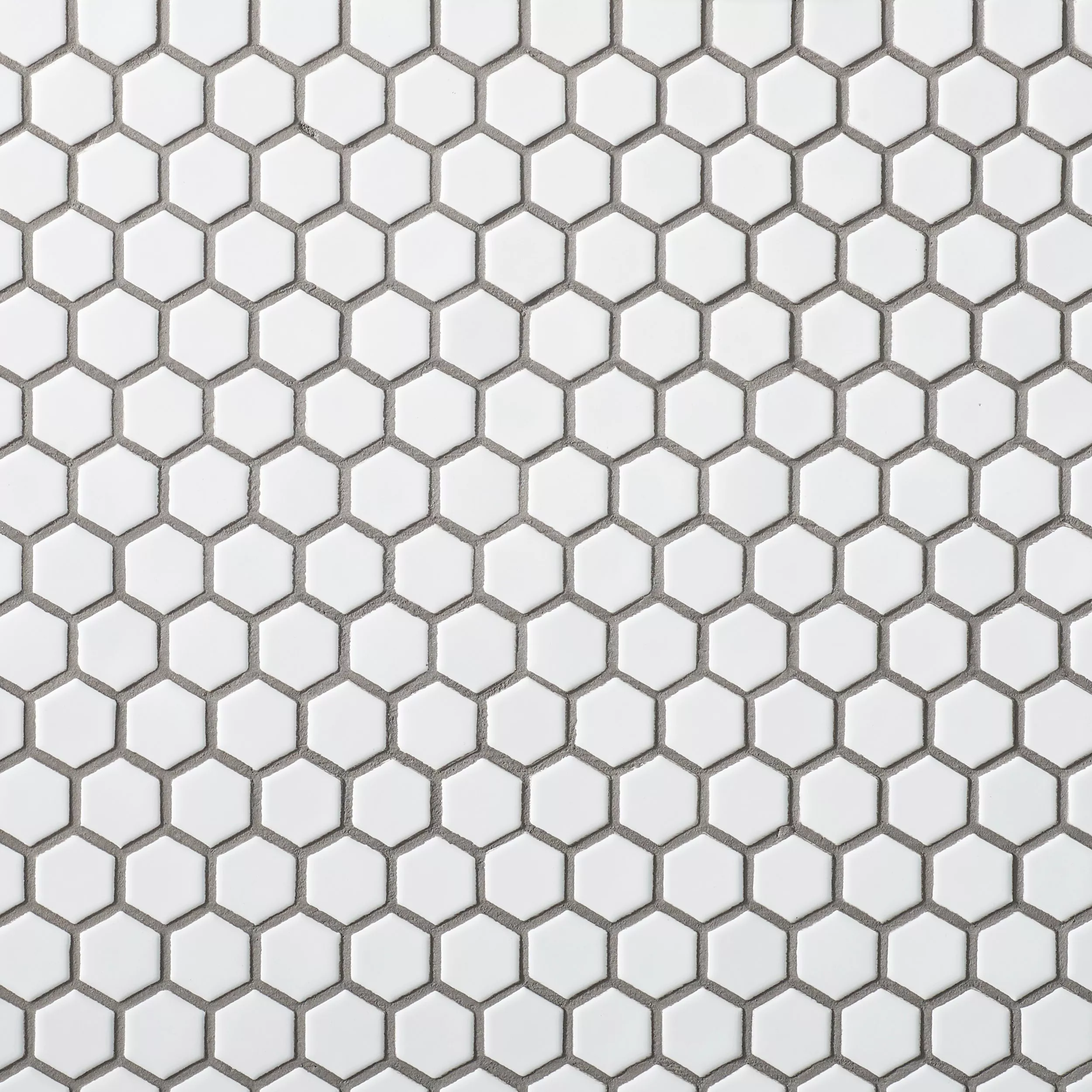White Small Hexagon Polished Porcelain Mosaic