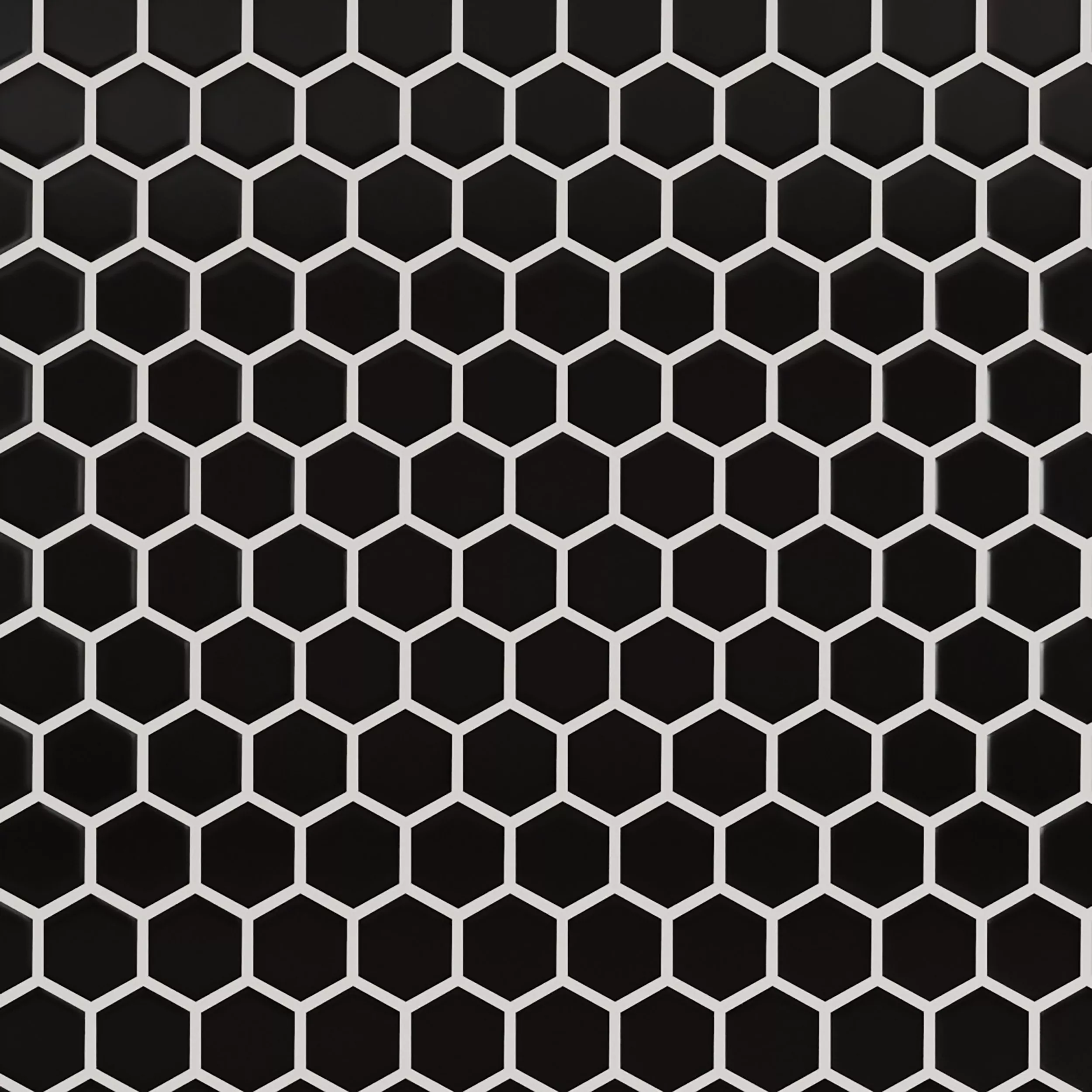 Black Small Hexagon Polished Porcelain Mosaic