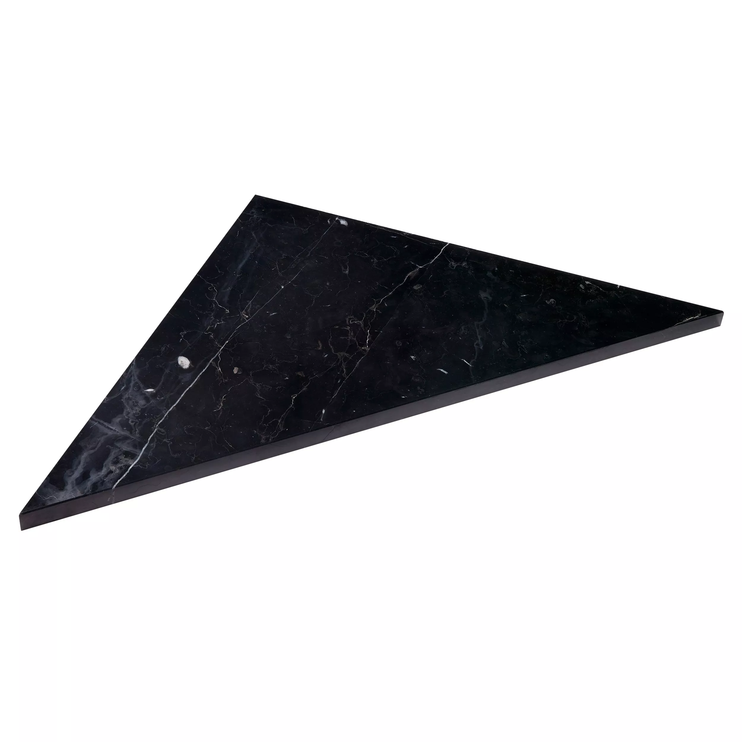 Sable Black Marble Triangle Bench