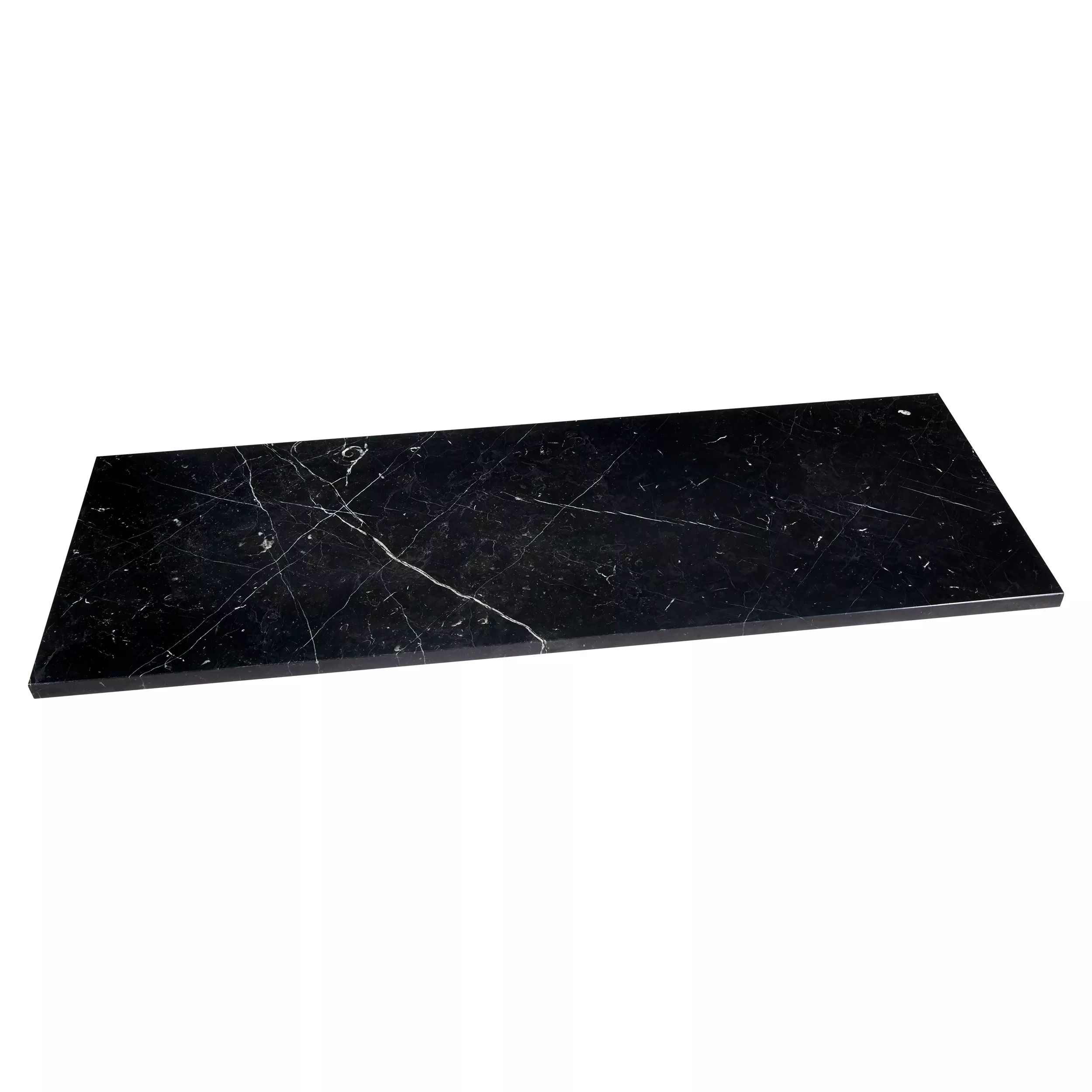 Sable Black Marble Rectangle Bench