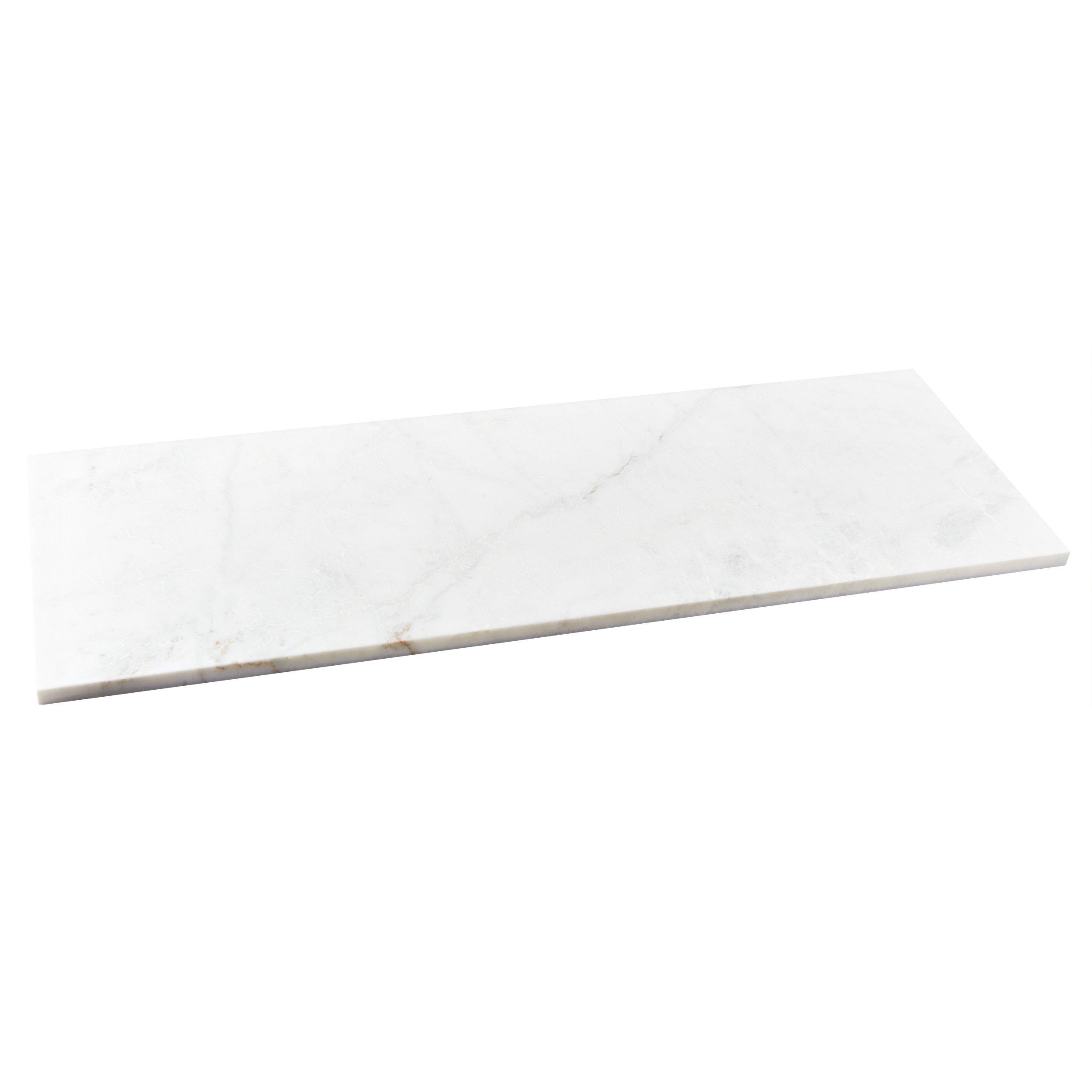 Carrara Marble 17 x 49 in. Rectangle Shower Bench 17 x 49 100582956 Floor and Decor