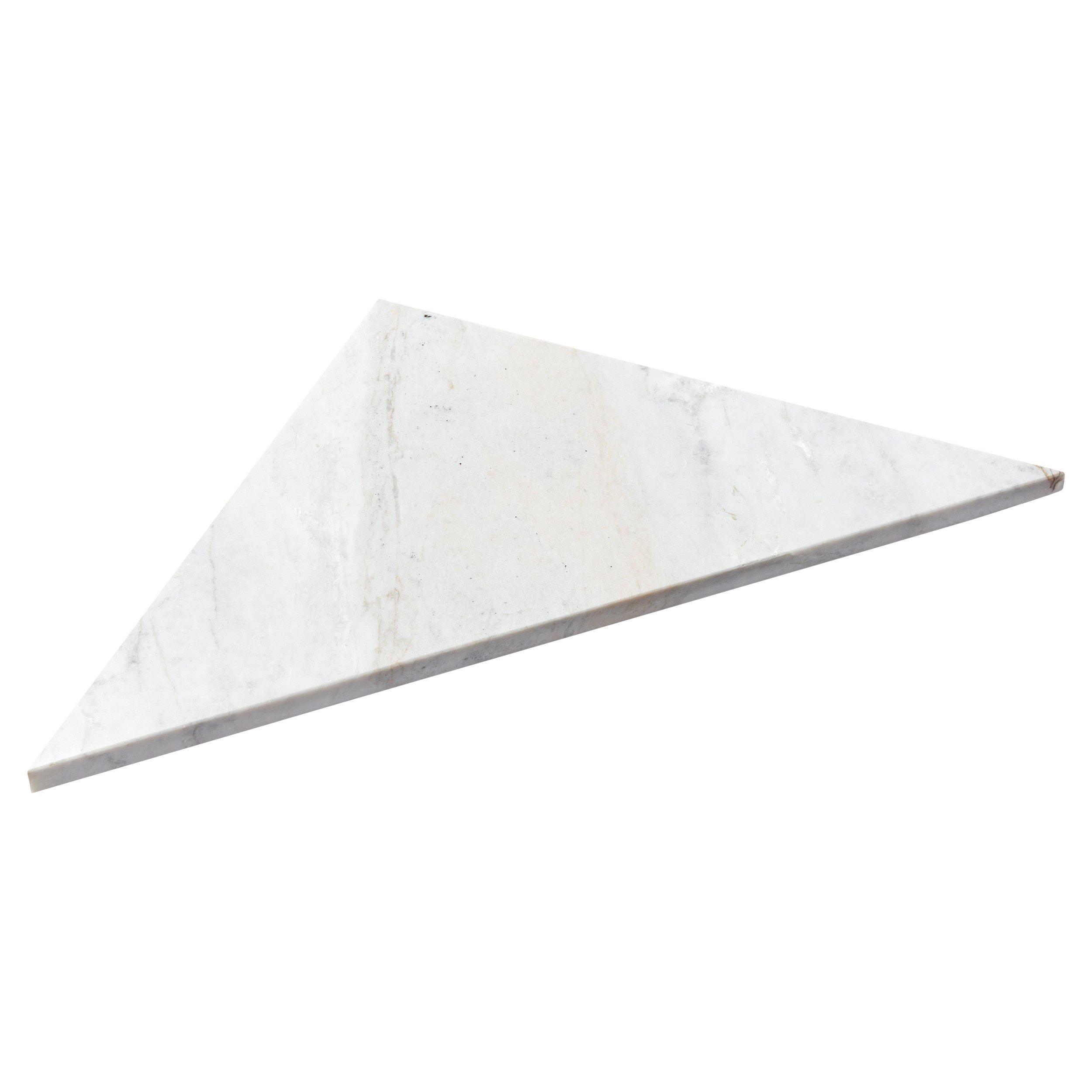 Bianco Orion Marble Triangle Shower Bench Floor and Decor