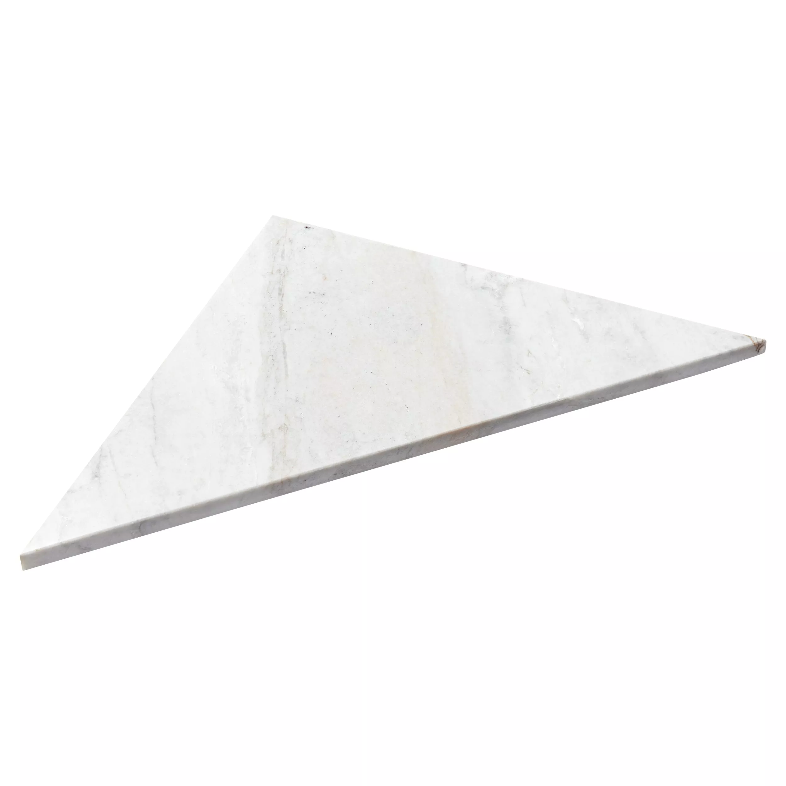 Bianco Orion Marble Triangle Shower Bench Floor and Decor