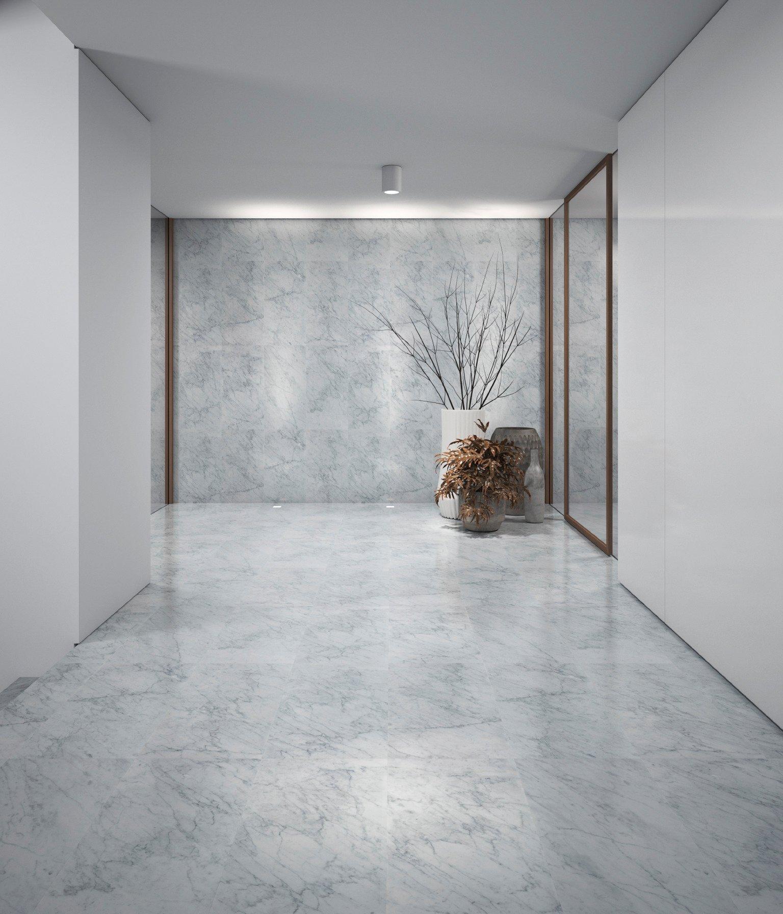Bianco Carrara Polished Marble Stone Tile
