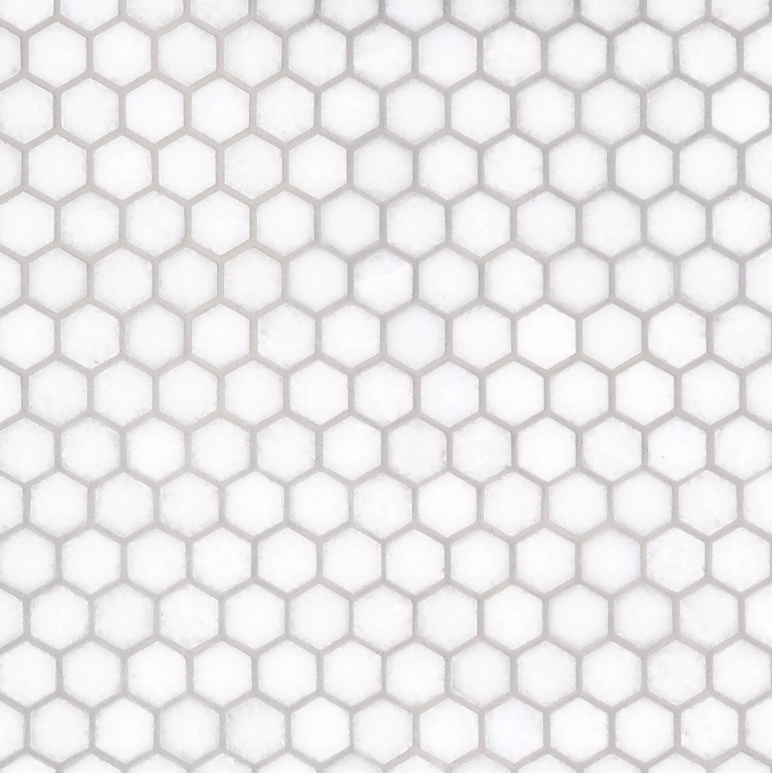 Gossamer White 1 in. Polished Marble Hexagon Mosaic