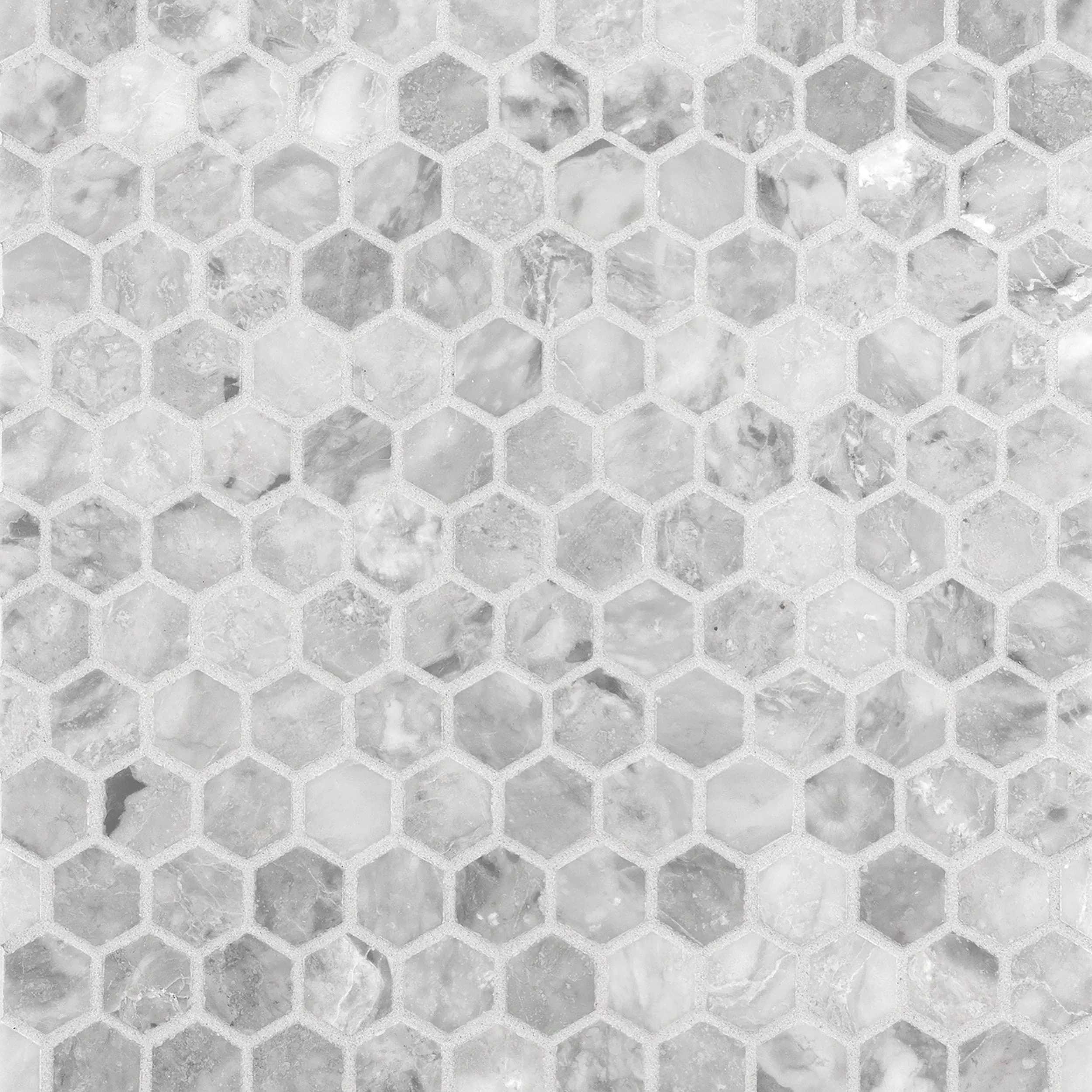 Castlerock Gray 1 in. Hexagon Polished Marble Mosaic