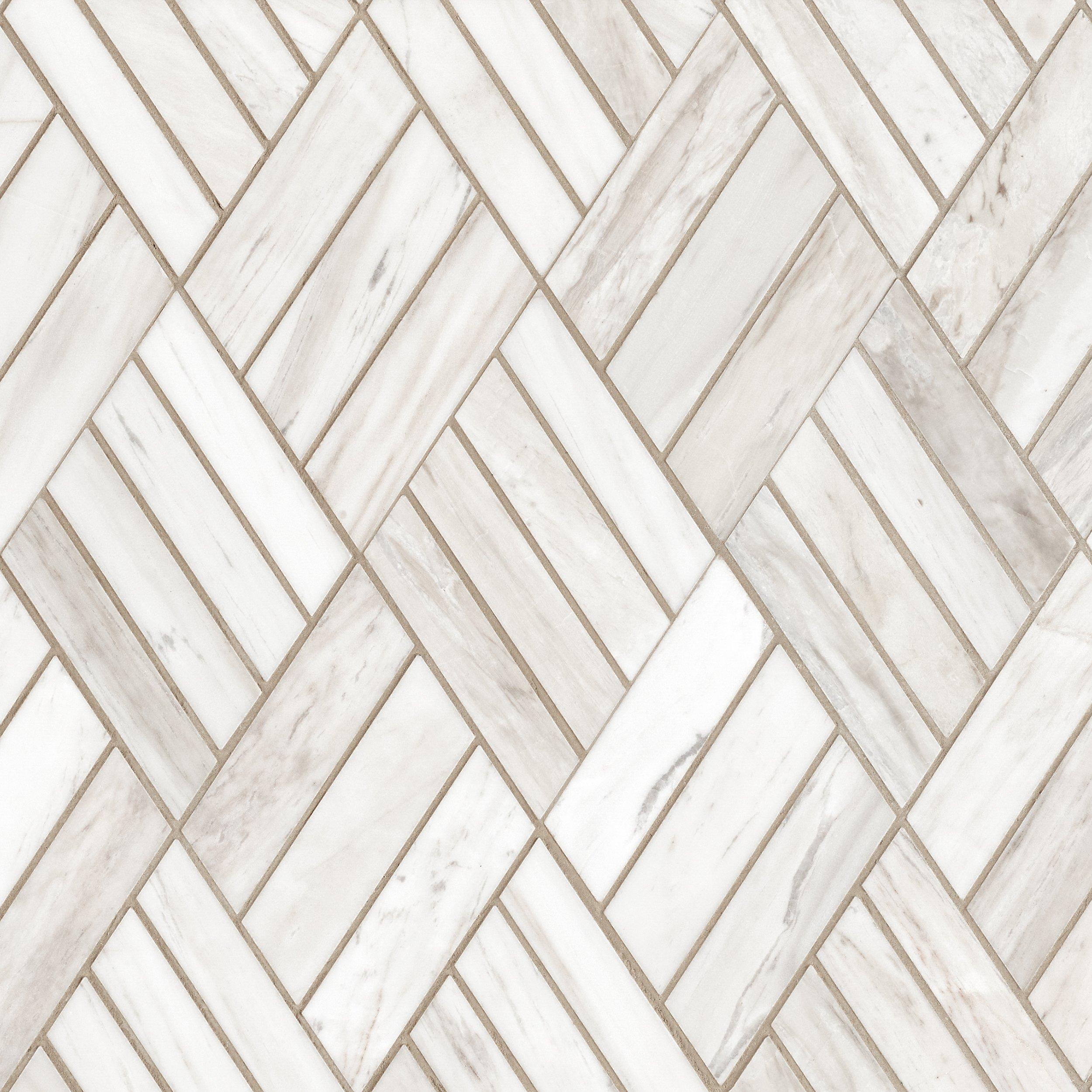 Coastal Ivory Diamond Honed Marble Mosaic