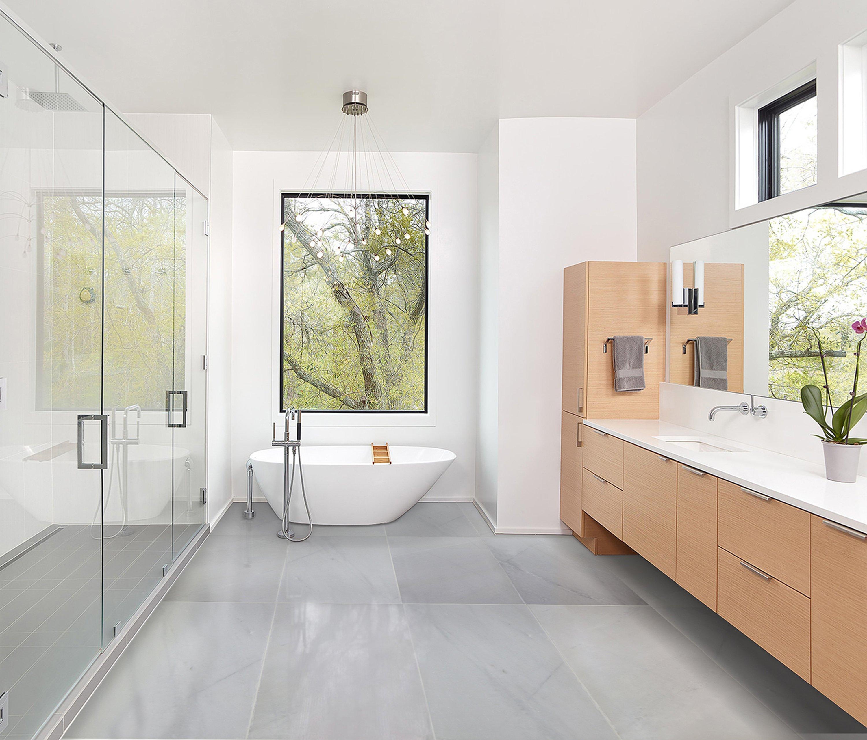 Mountain White Polished Marble Tile