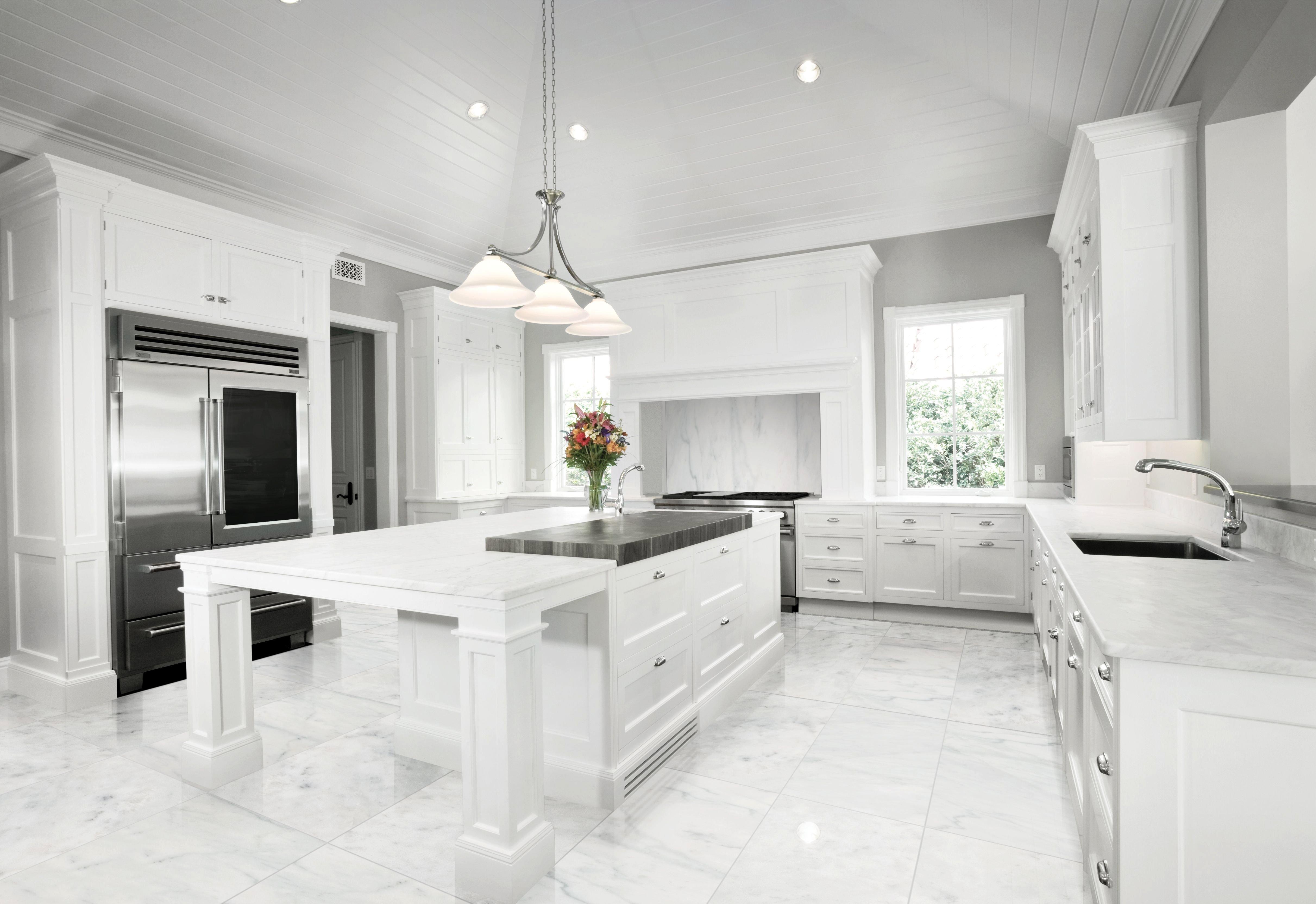 Provincial White Polished Marble Tile