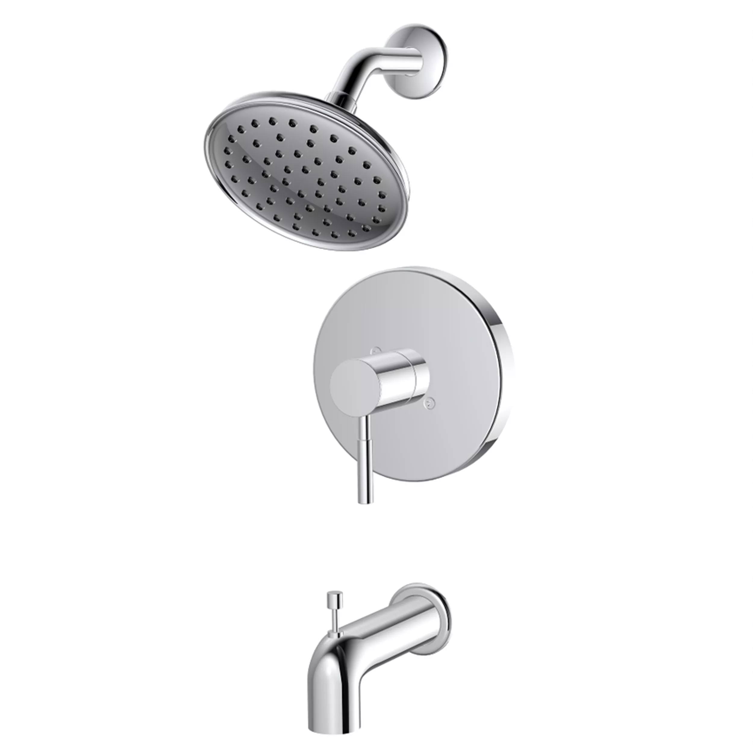 Rhiver Chrome Tub and Shower Combination