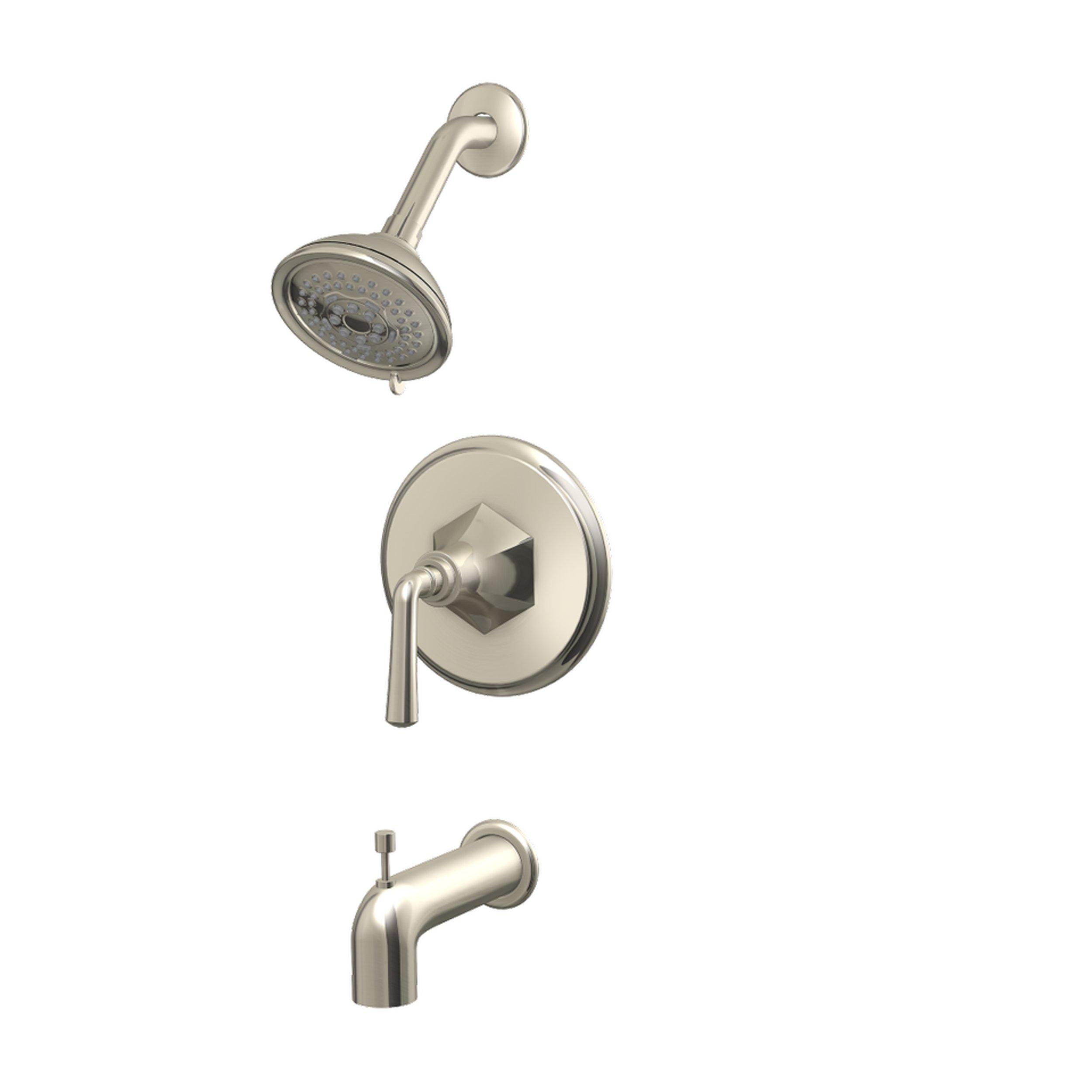 Varana Brushed Nickel Tub and Shower Combination