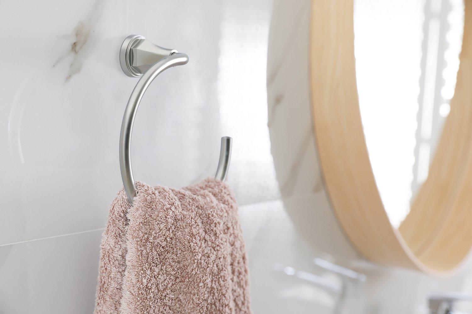 Varana Brushed Nickel Towel Ring