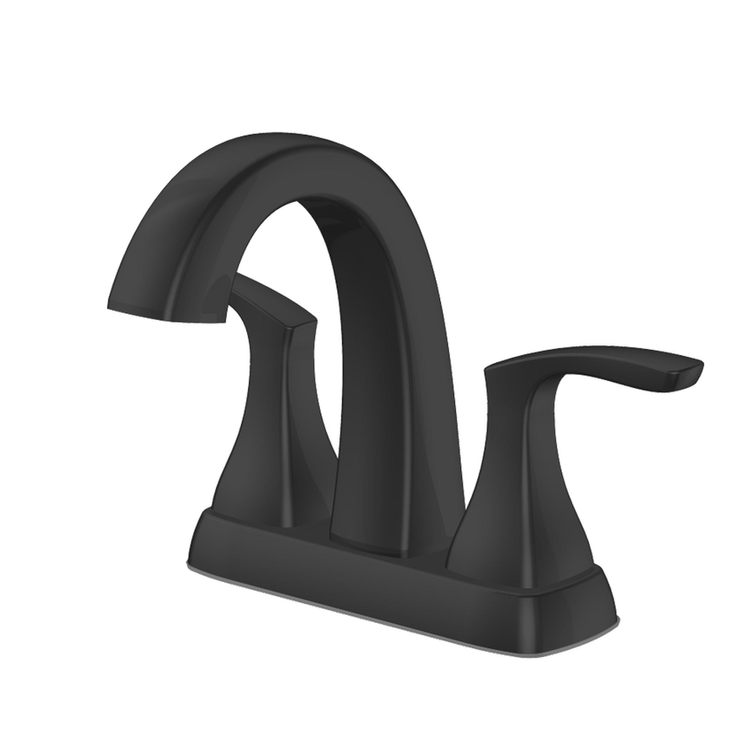 Modern 4 in. Centerset Single-Handle Bathroom Faucet in Matte Black