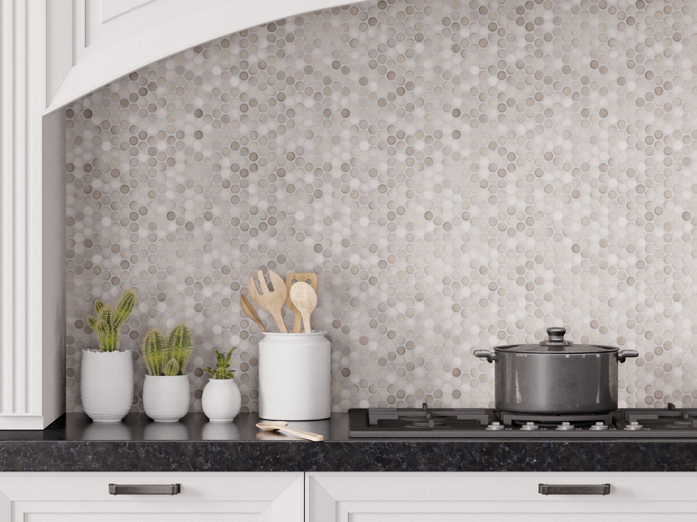 Industria Matte Ceramic Penny Mosaic