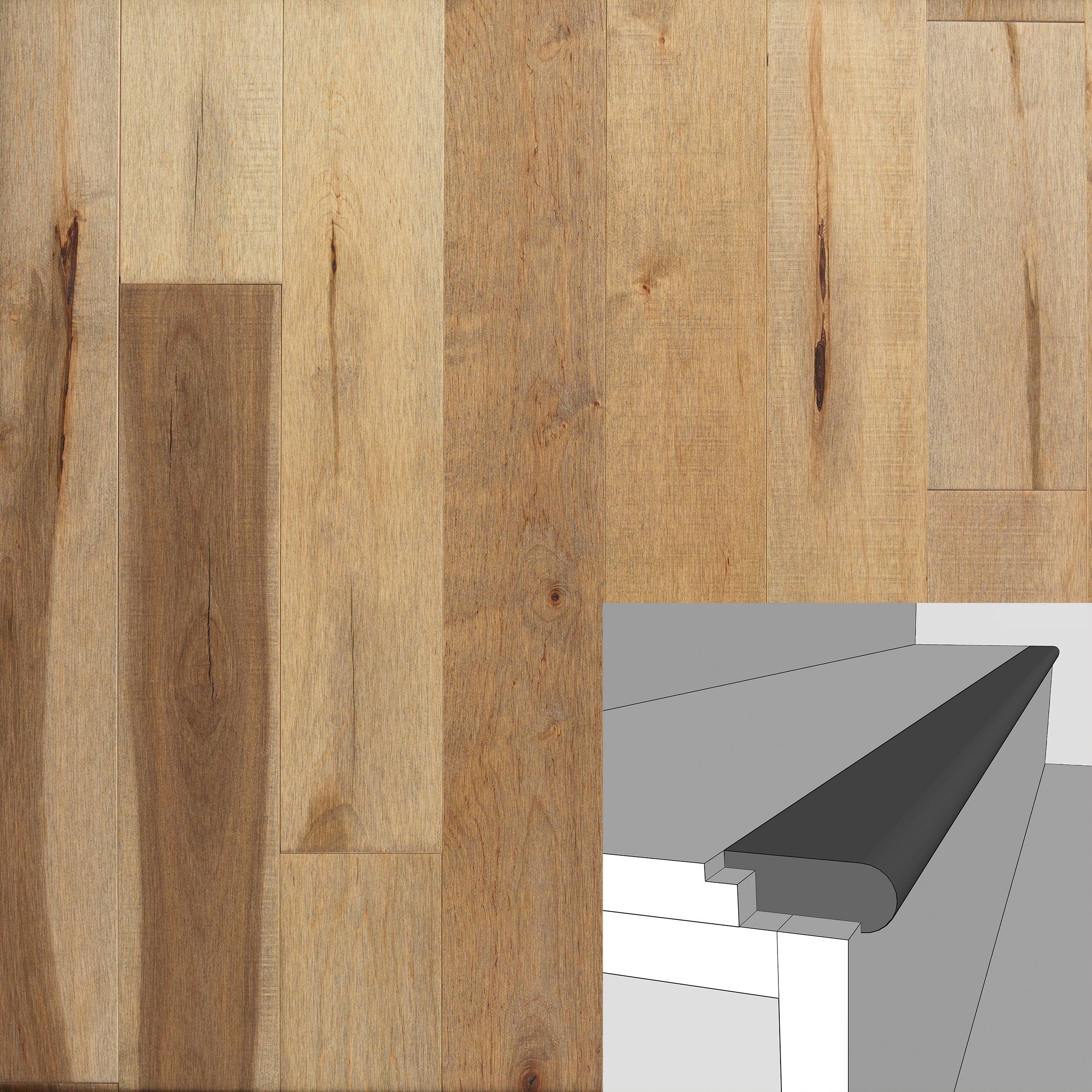 Color 37877P 3/4in. Solid Hardwood Flush Stair Nose