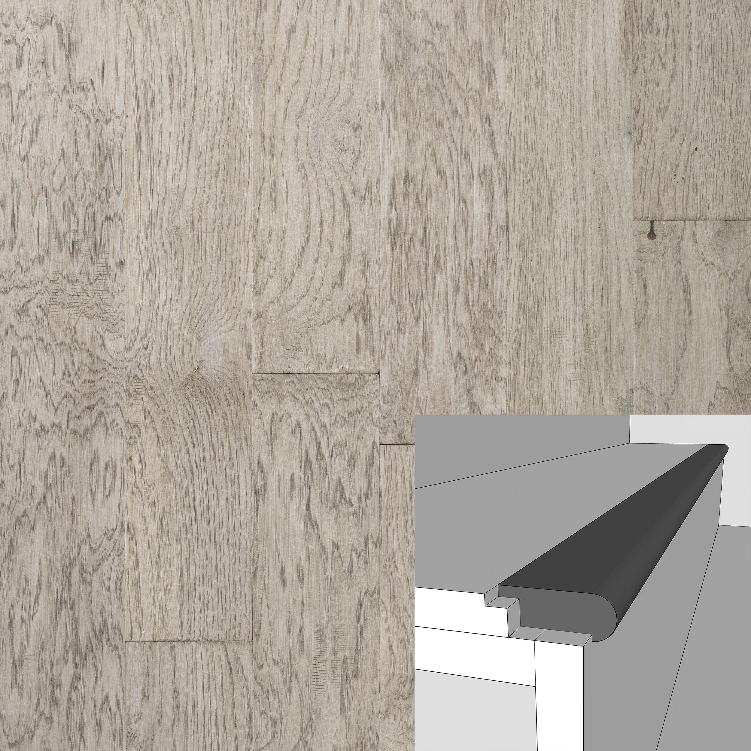 Color 37861P 3/8in. Solid Hardwood Flush Stair Nose