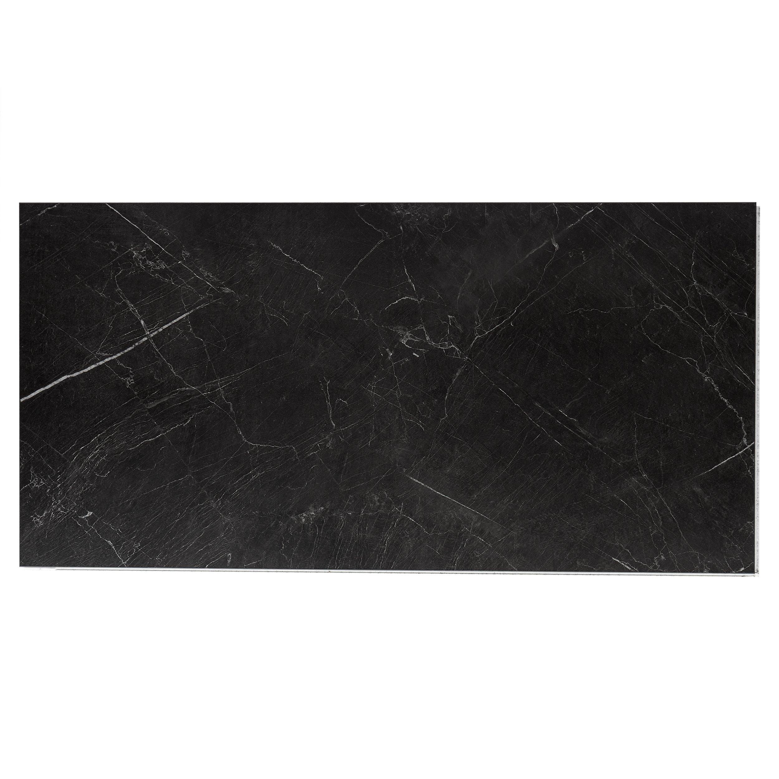 Black Marble Waterproof Rigid Core Luxury Vinyl Plank - Cork Pad