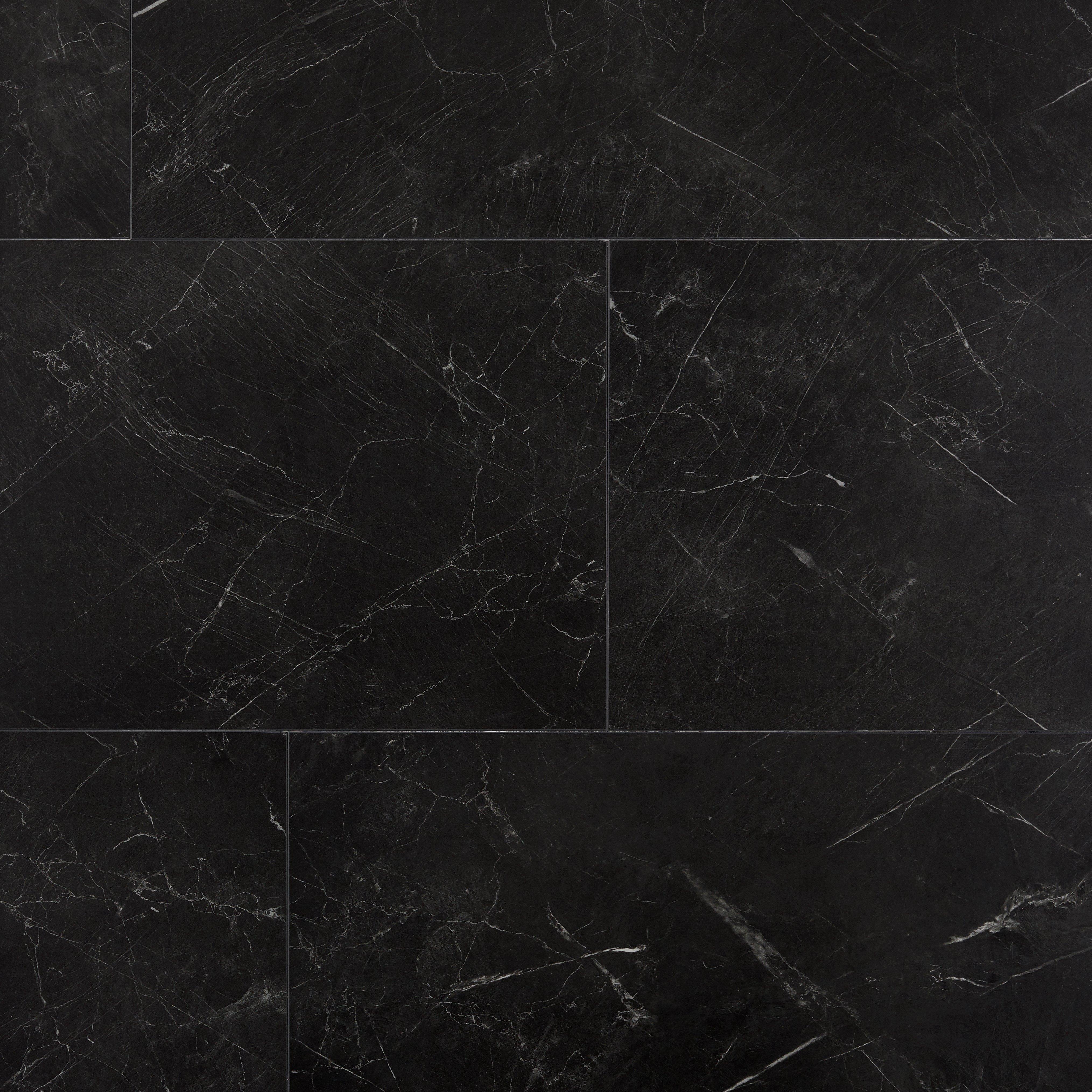 Black Marble Waterproof Rigid Core Luxury Vinyl Plank - Cork Pad