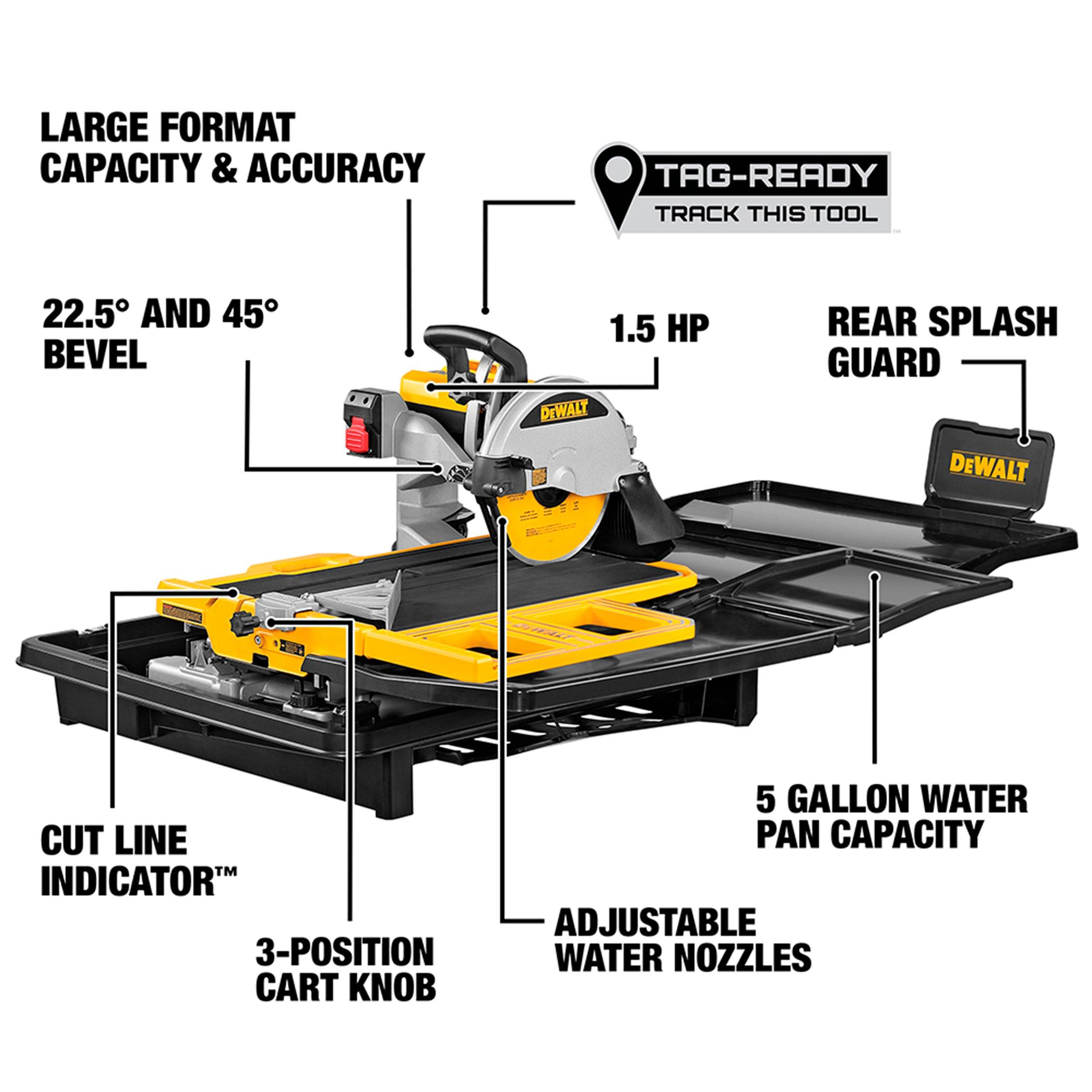 Dewalt 10in High Capacity Wet Tile Saw