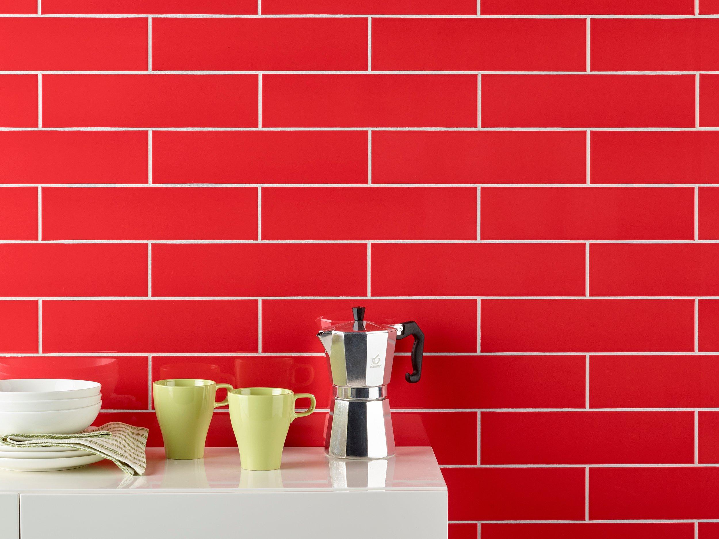 Red Hot III Polished Ceramic Wall Tile