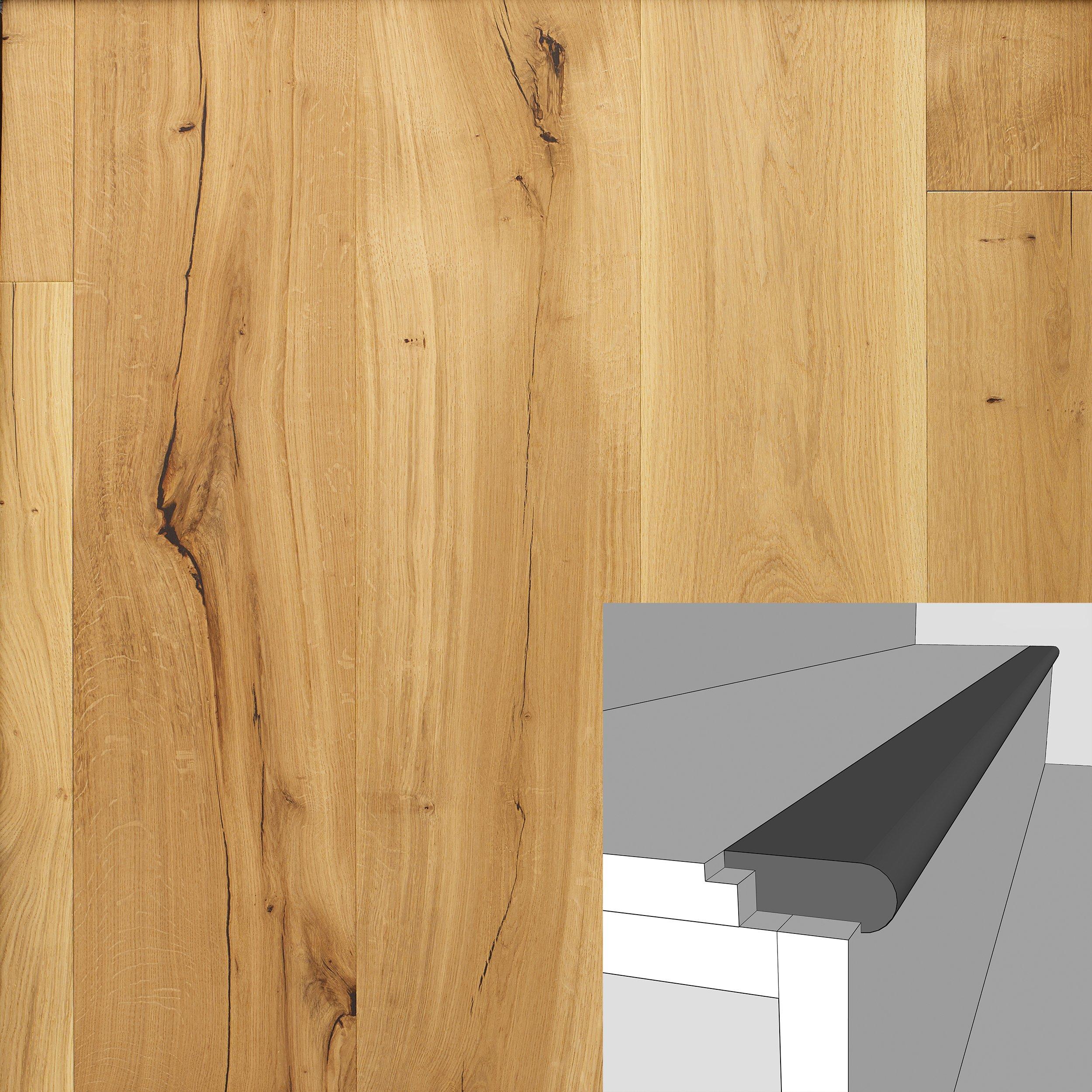 Color 37898P 1/2in. Solid Hardwood Flush Stair Nose