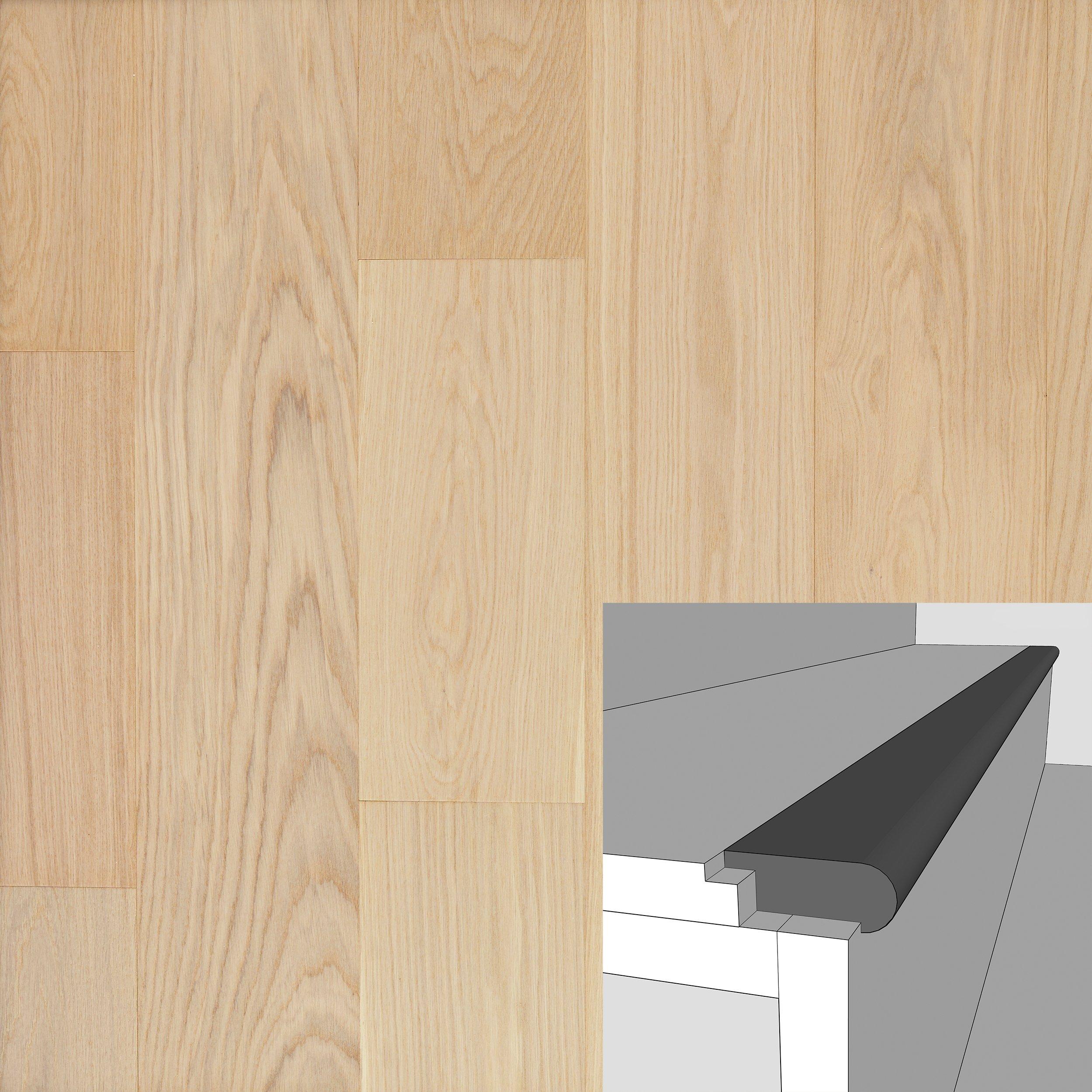 Color 37909P 1/2in. Solid Hardwood Flush Stair Nose
