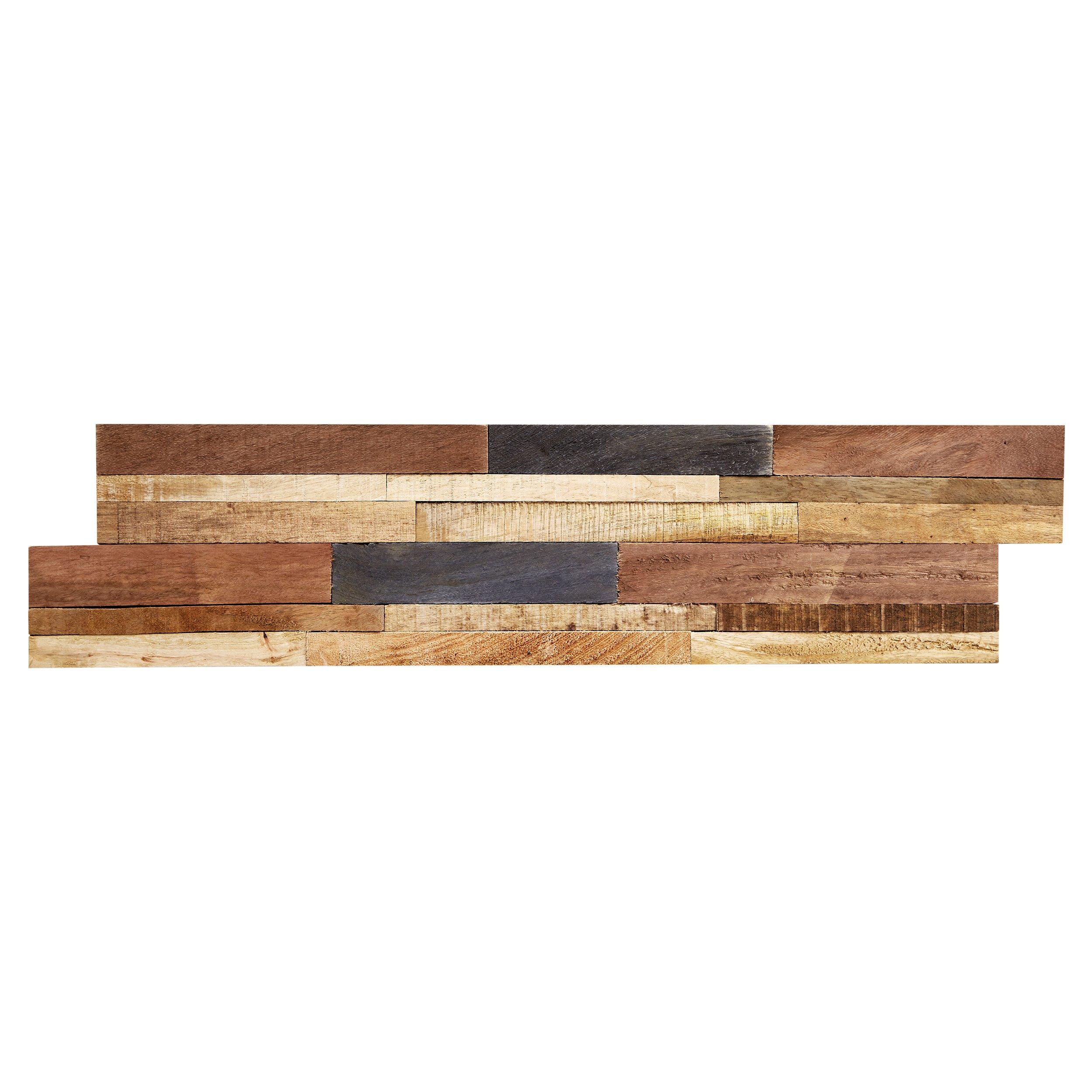 Tropical Mix Peel and Stick Reclaimed Wood Wall Panel 6 x 24