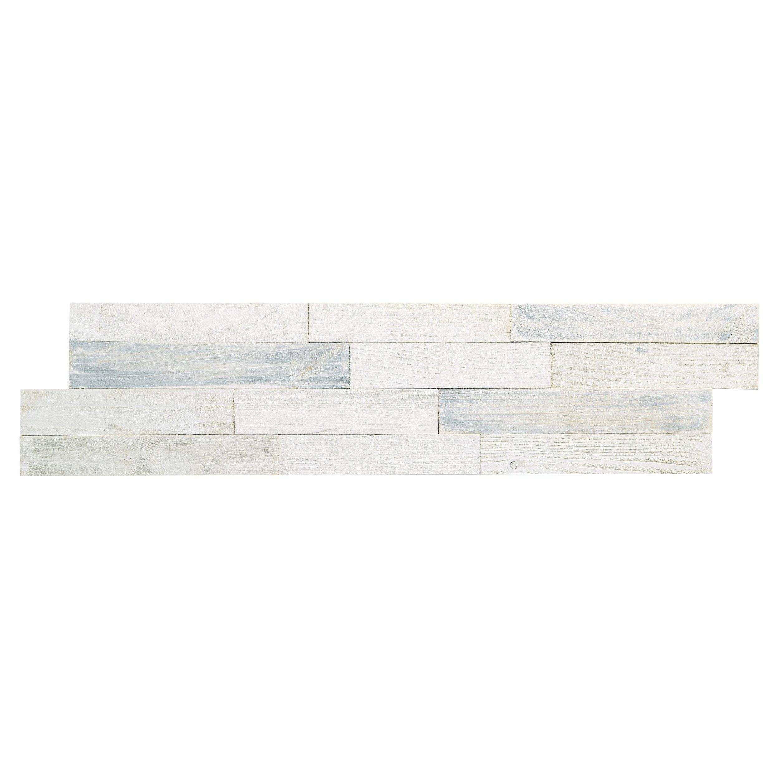 Riesling White Reclaimed Wood Peel & Stick Panel