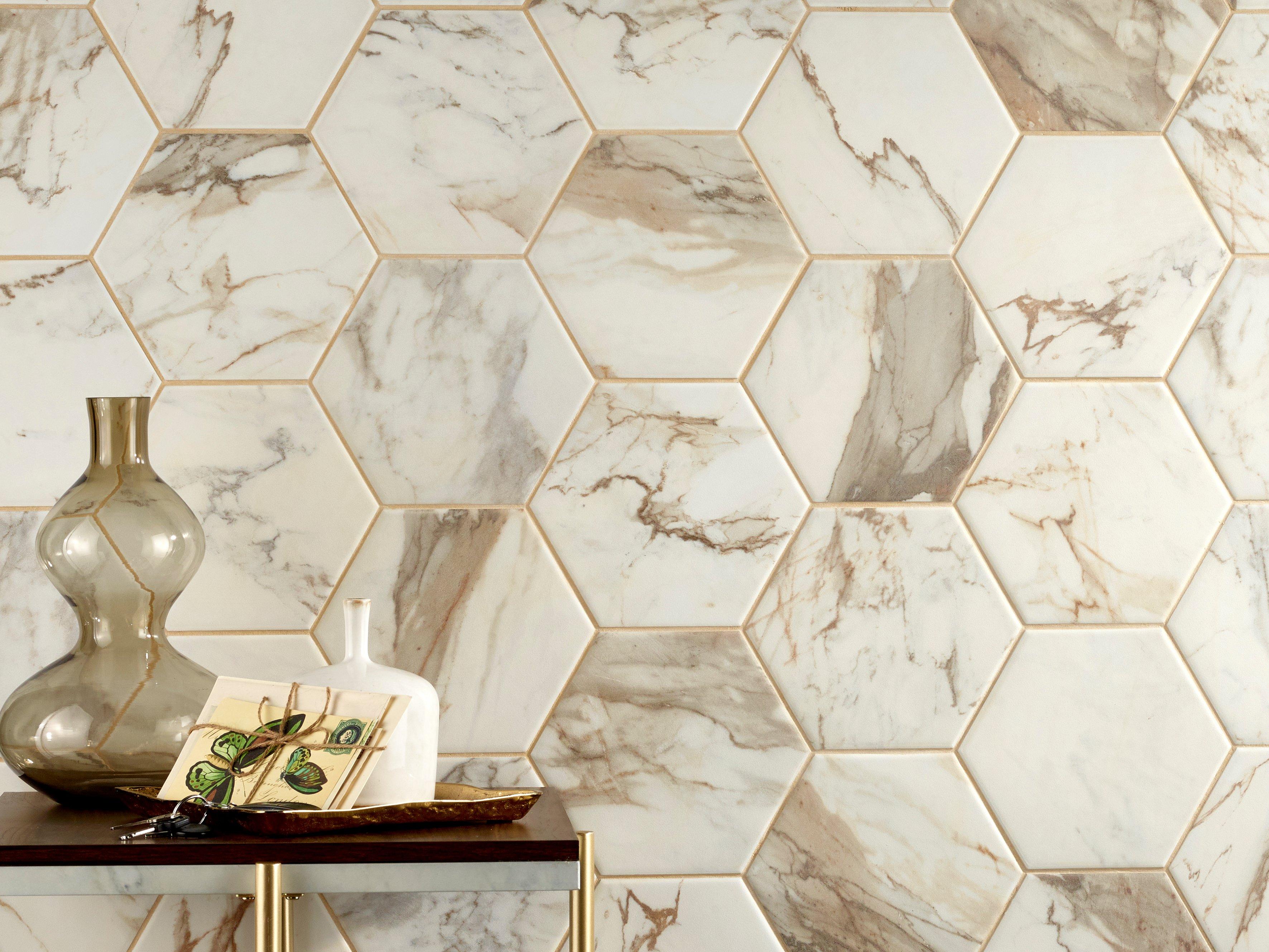 Calacatta Vecchia Hexagon Porcelain Tile
