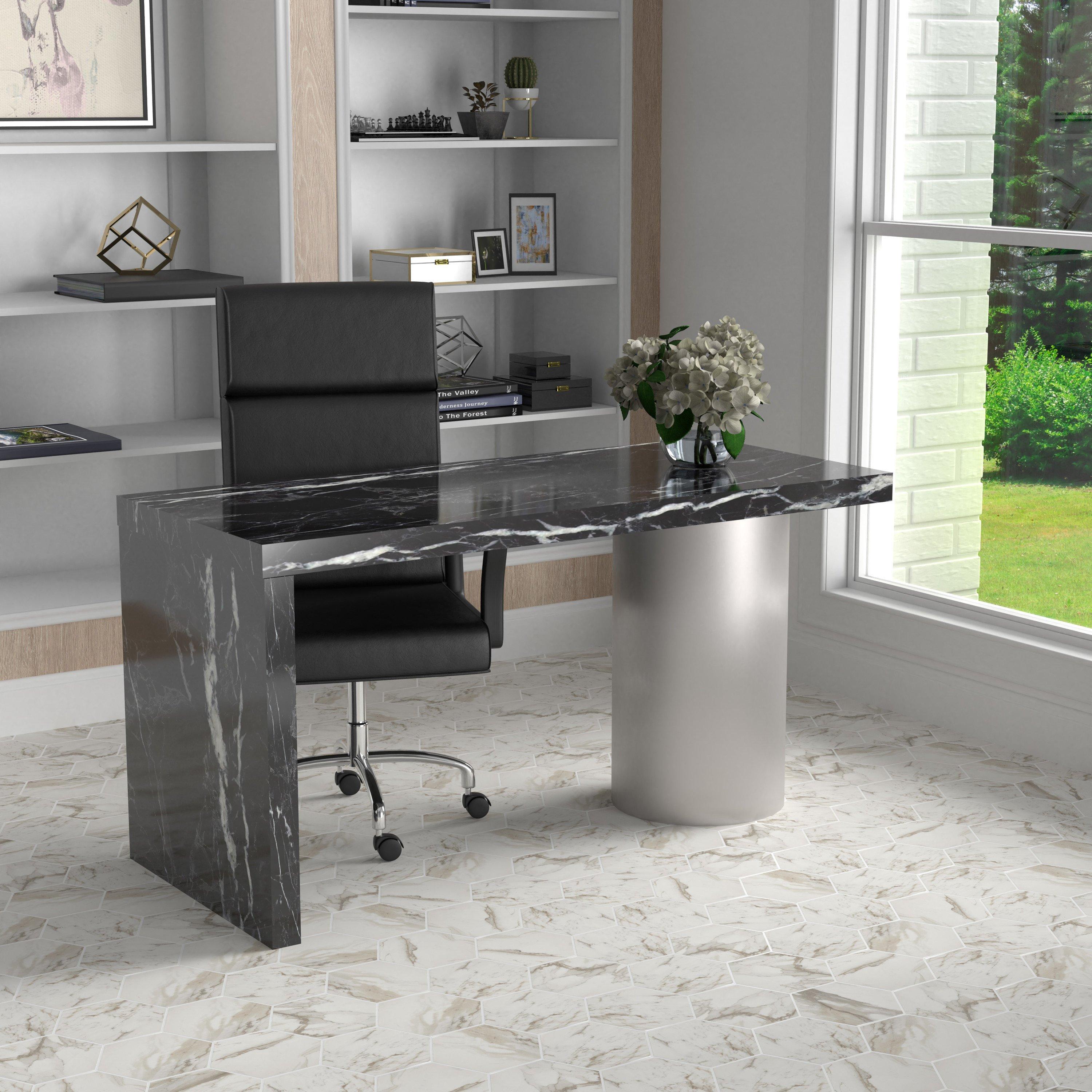 Calacatta Vecchia Hexagon Porcelain Tile