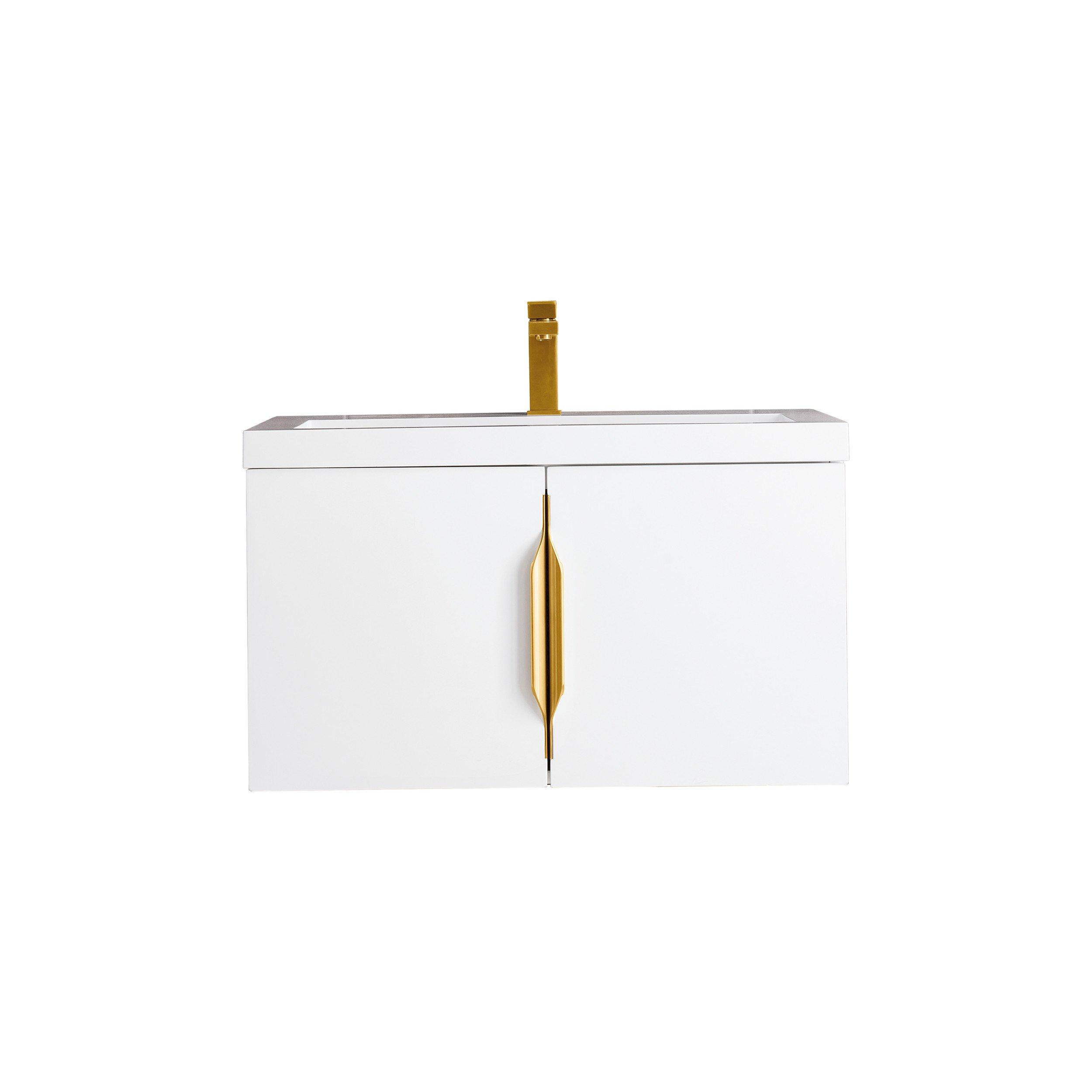 Columbia 31.5 in. Glossy White Vanity with Glossy White Top