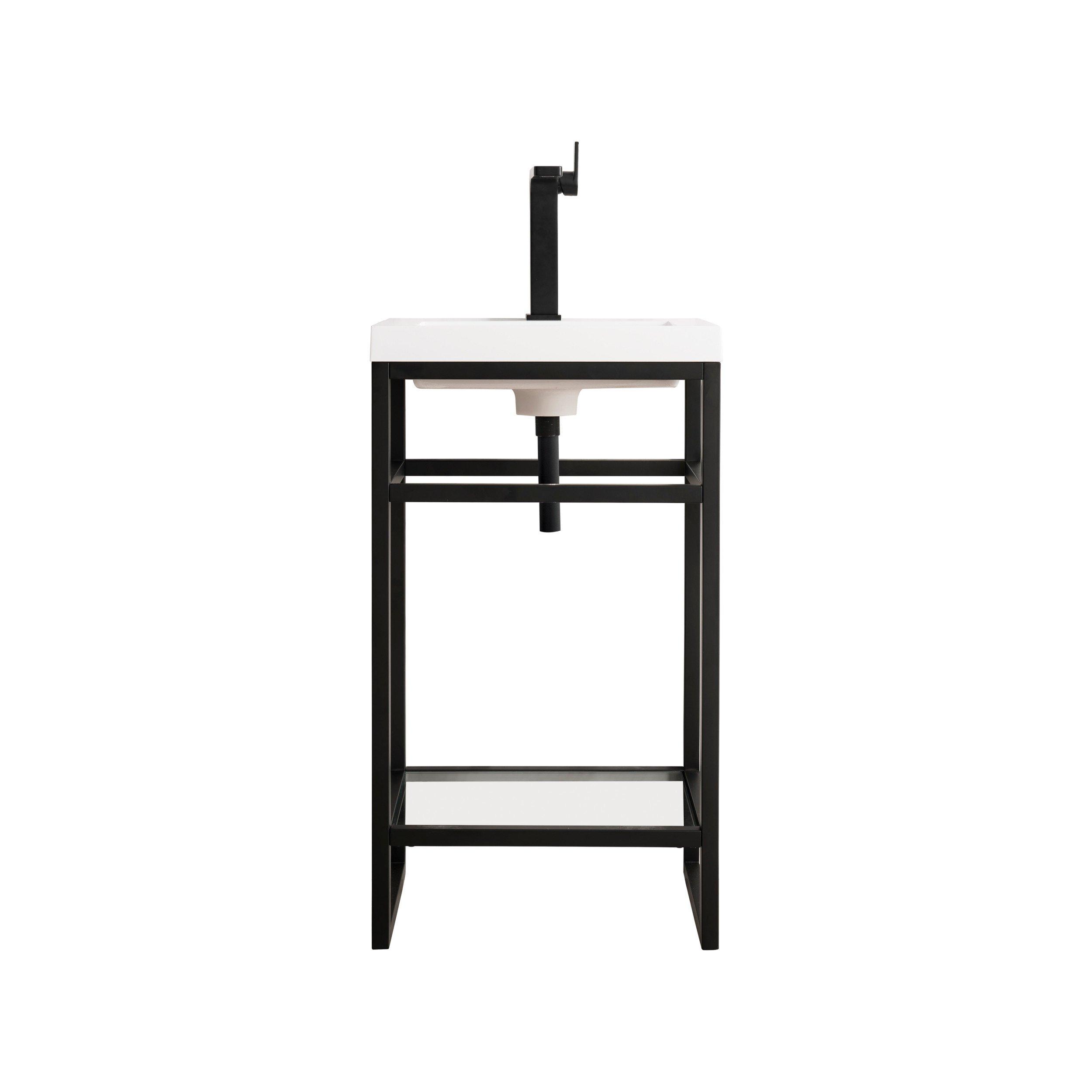 Boston 20 in. Matte Black Vanity with Glossy White Top