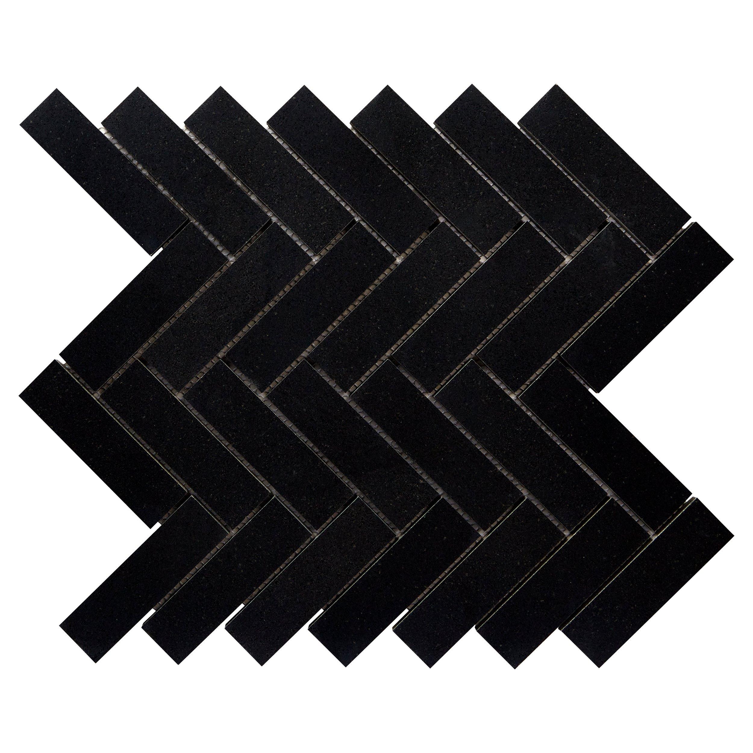 Jet Black Basalt Paragon Mosaic 12 x 12 100879949 Floor and Decor