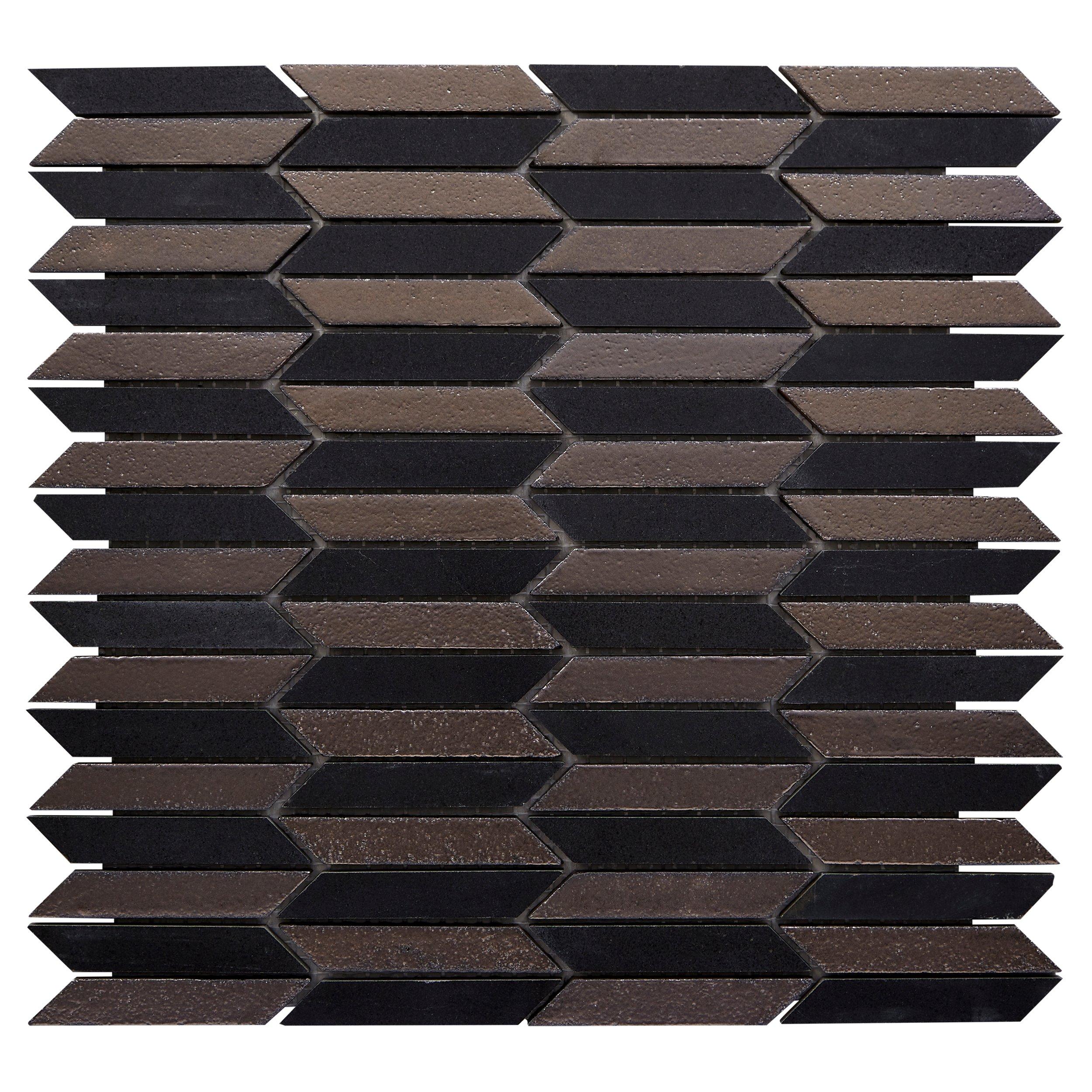 Metallic Lava Chevron Basalt Mosaic 13 x 11 100879972 Floor and Decor