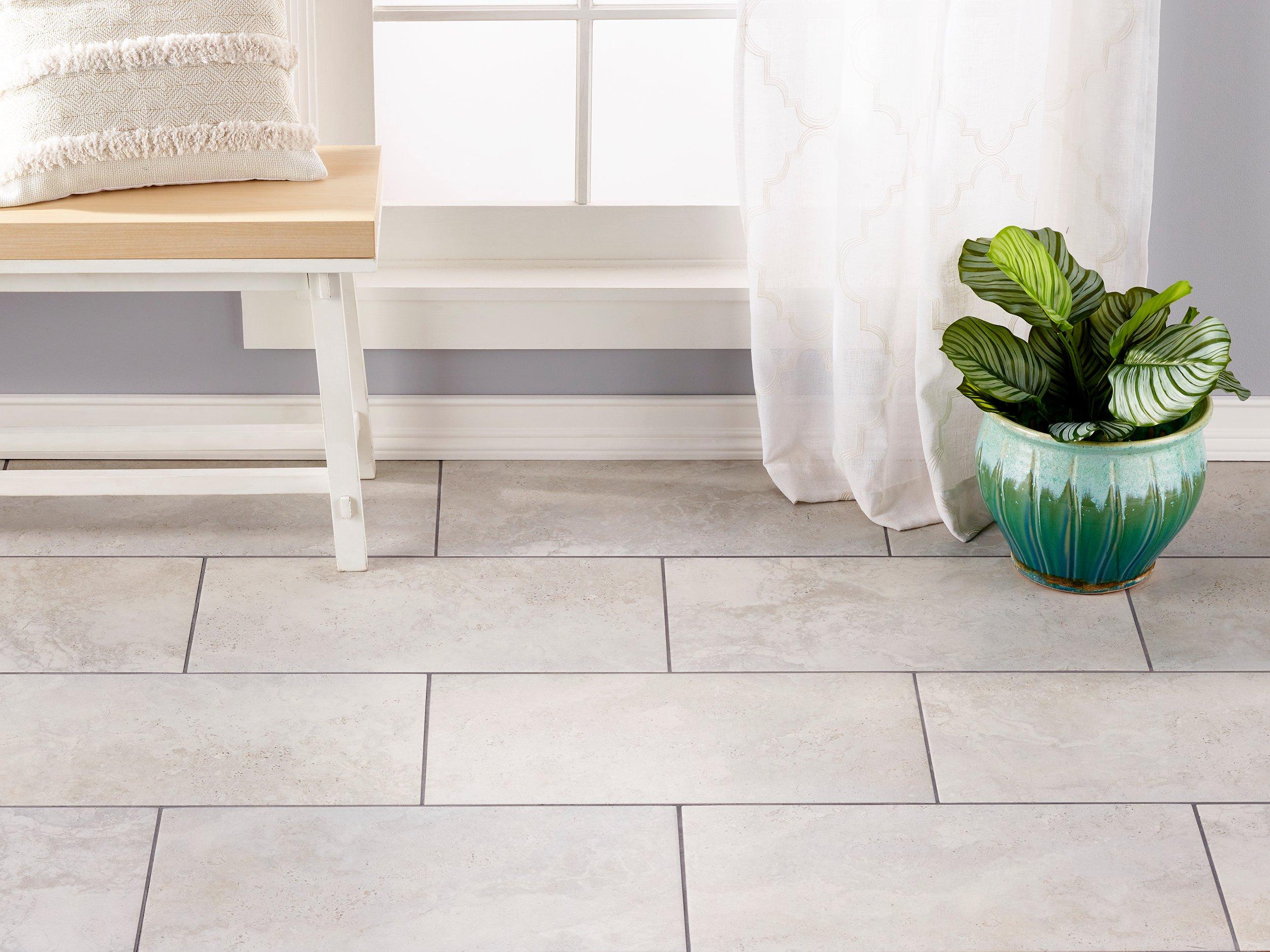 gray tile bathroom floor