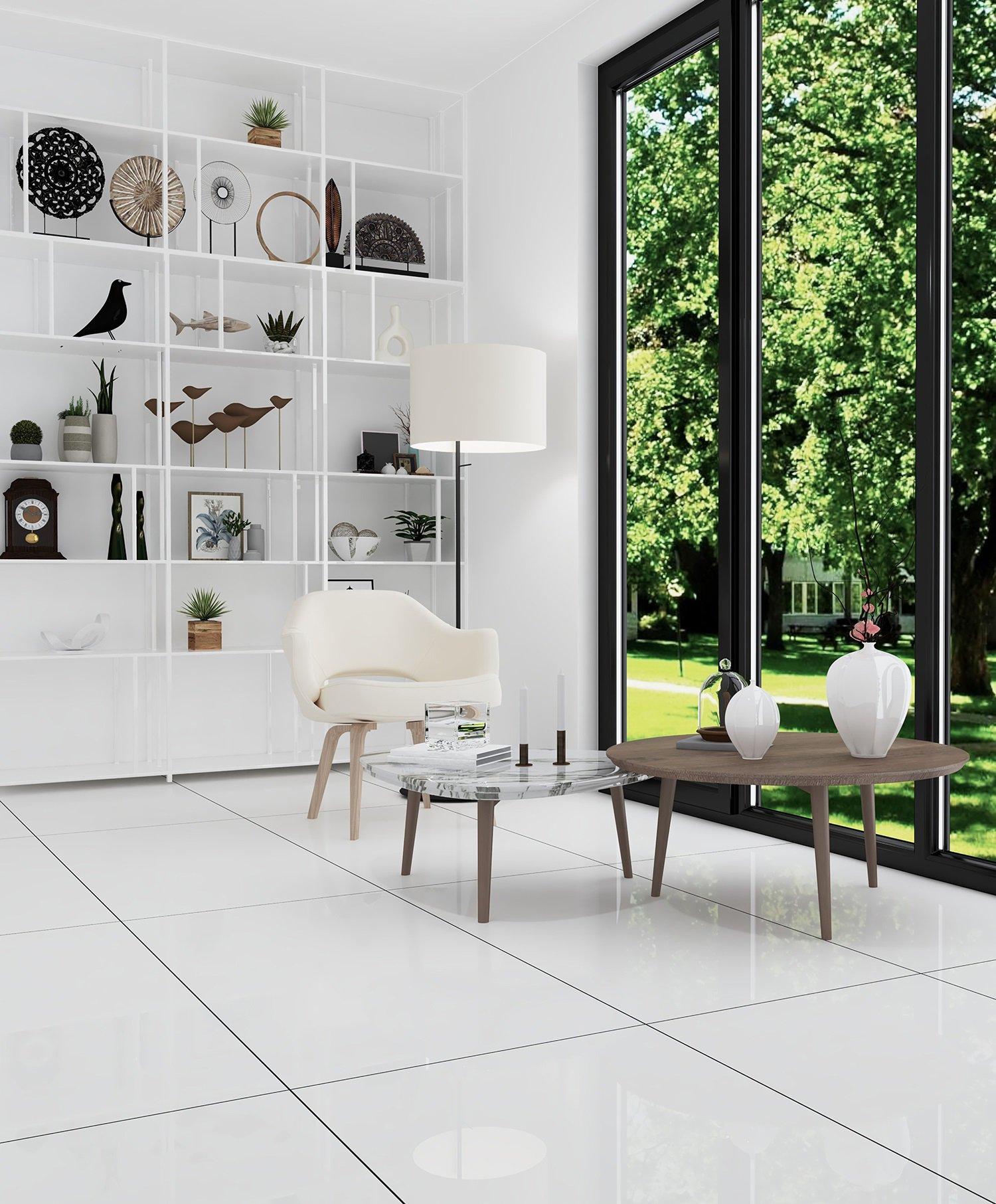 Kenai White Polished Porcelain Tile