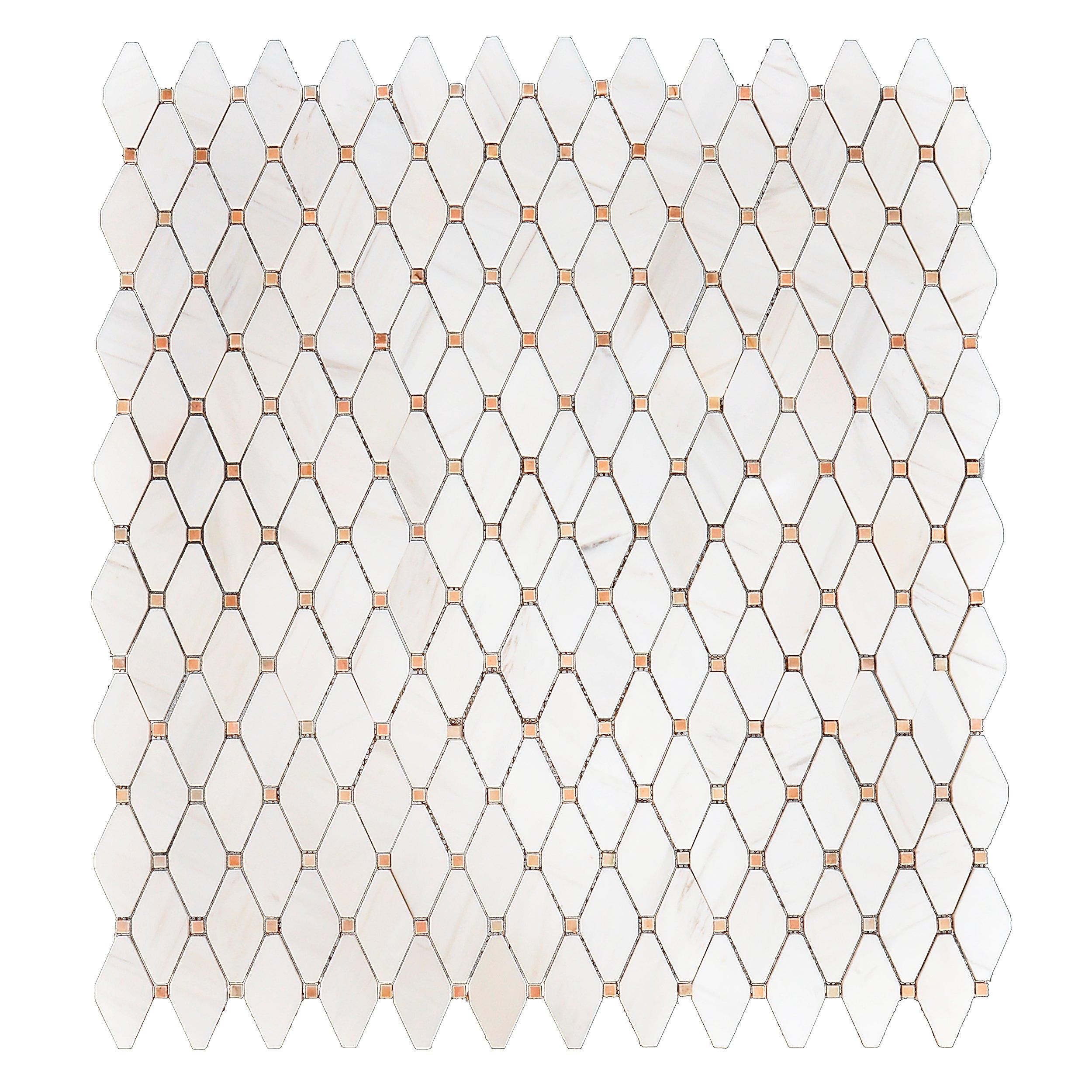 Dolomite Rose Clipped Diamond Polished Marble Mosaic