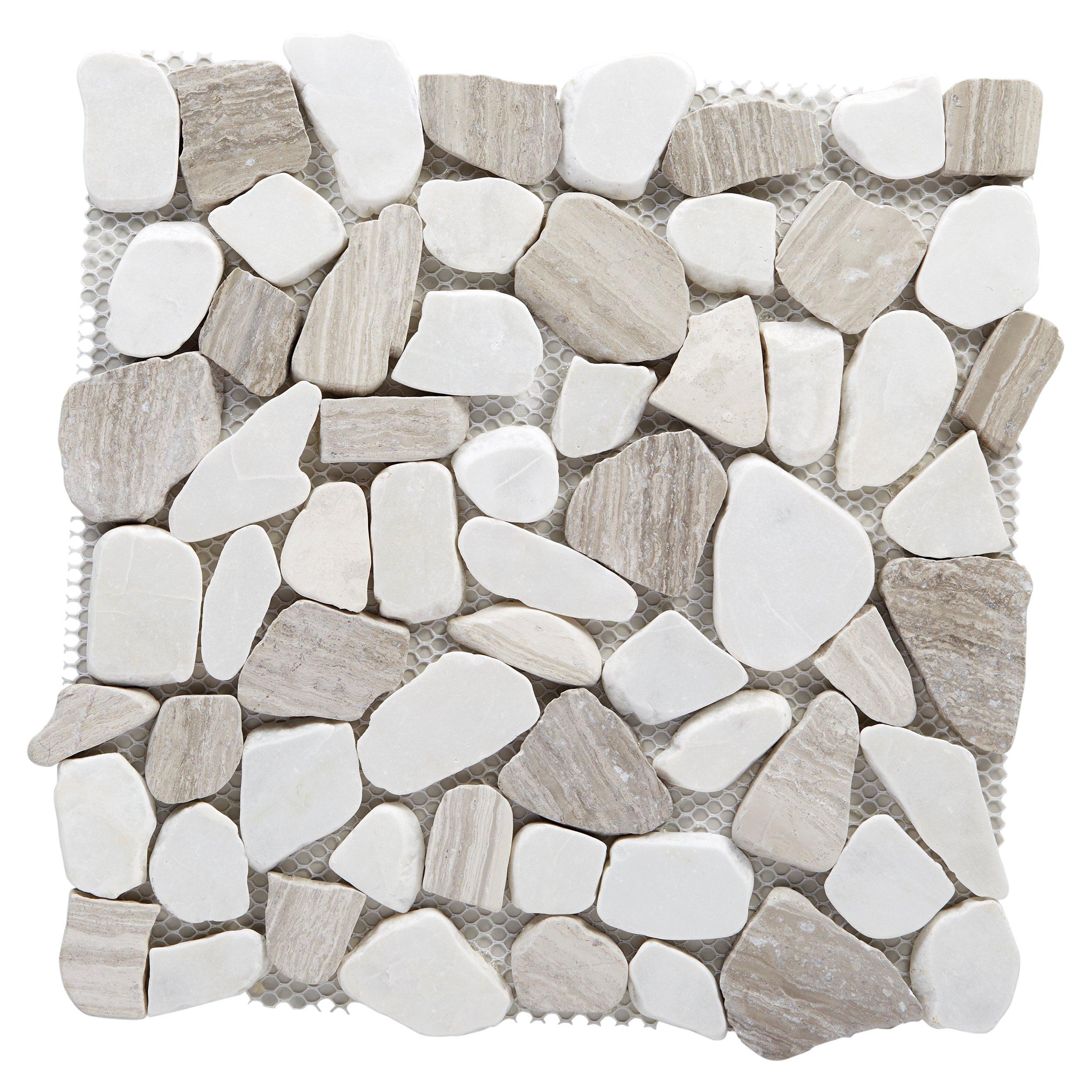 Moonlight Pebble Honed Marble Mosaic